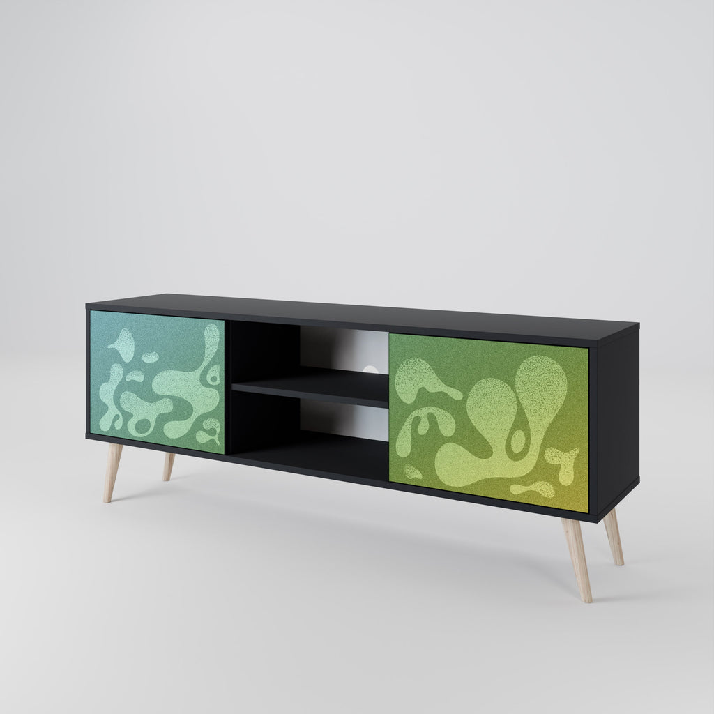 Meuble TV 2 portes IRREGULAR BLUE en finition noire