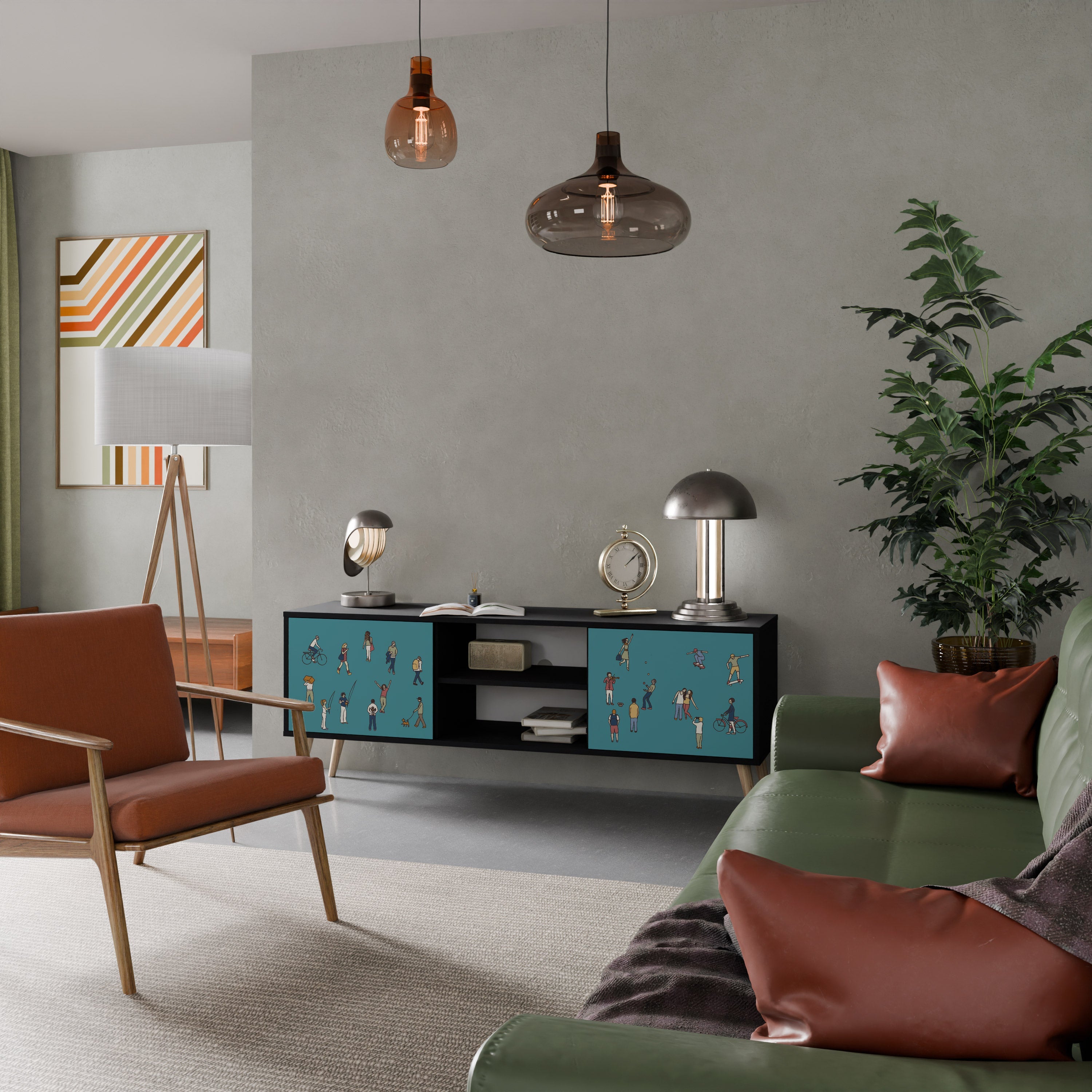 Meuble TV 2 portes COLLECTIVE STREAM finition noire