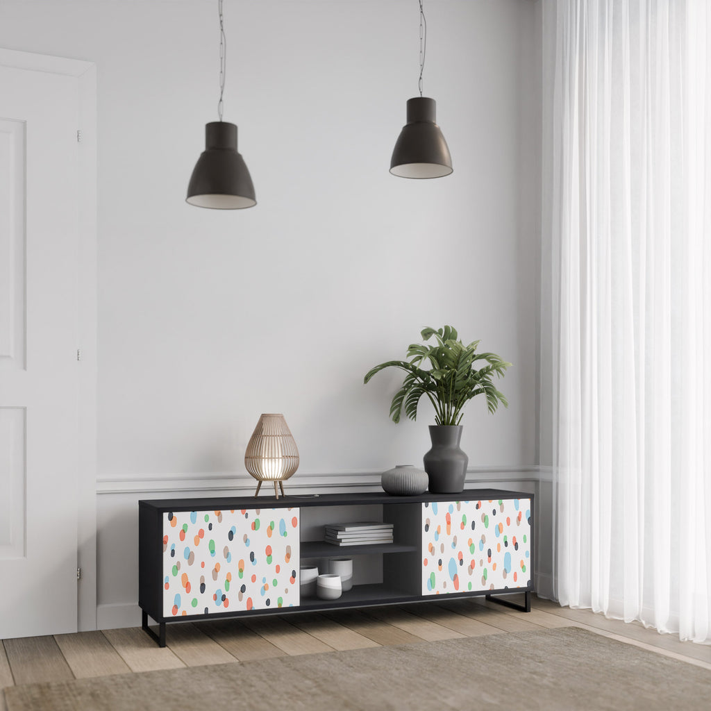 Meuble TV 2 portes ENERGETIC SPOTS finition noire