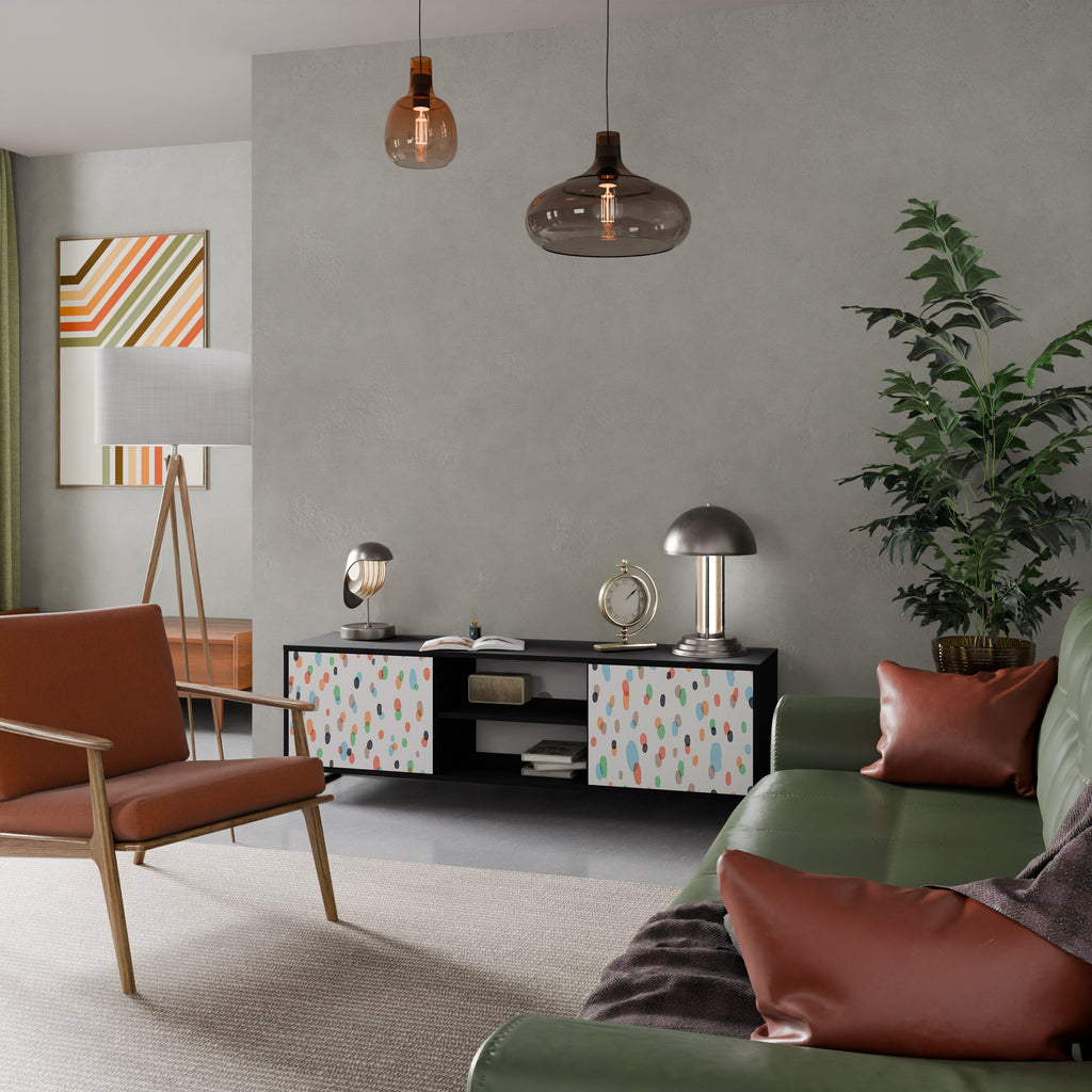 Meuble TV 2 portes ENERGETIC SPOTS finition noire