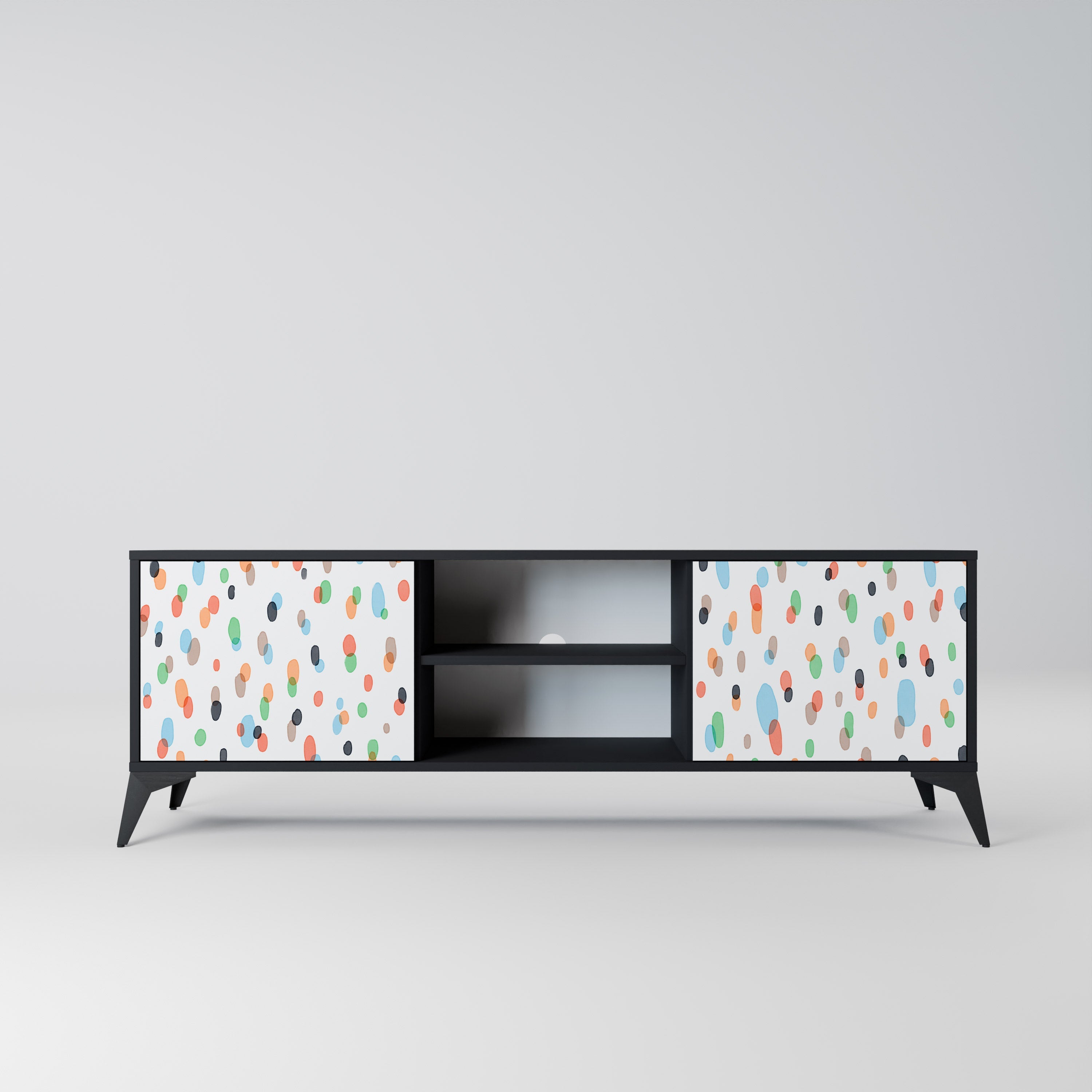 Meuble TV 2 portes ENERGETIC SPOTS finition noire