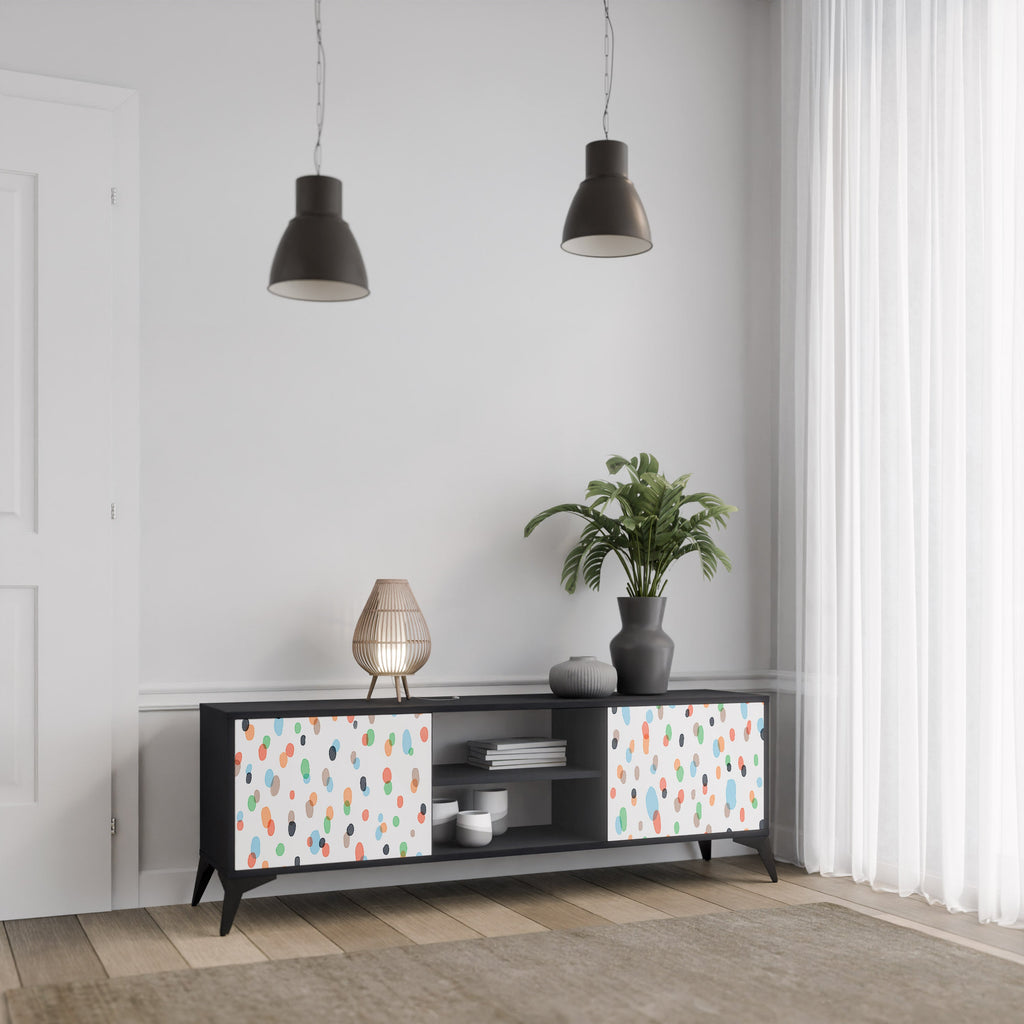 Meuble TV 2 portes ENERGETIC SPOTS finition noire