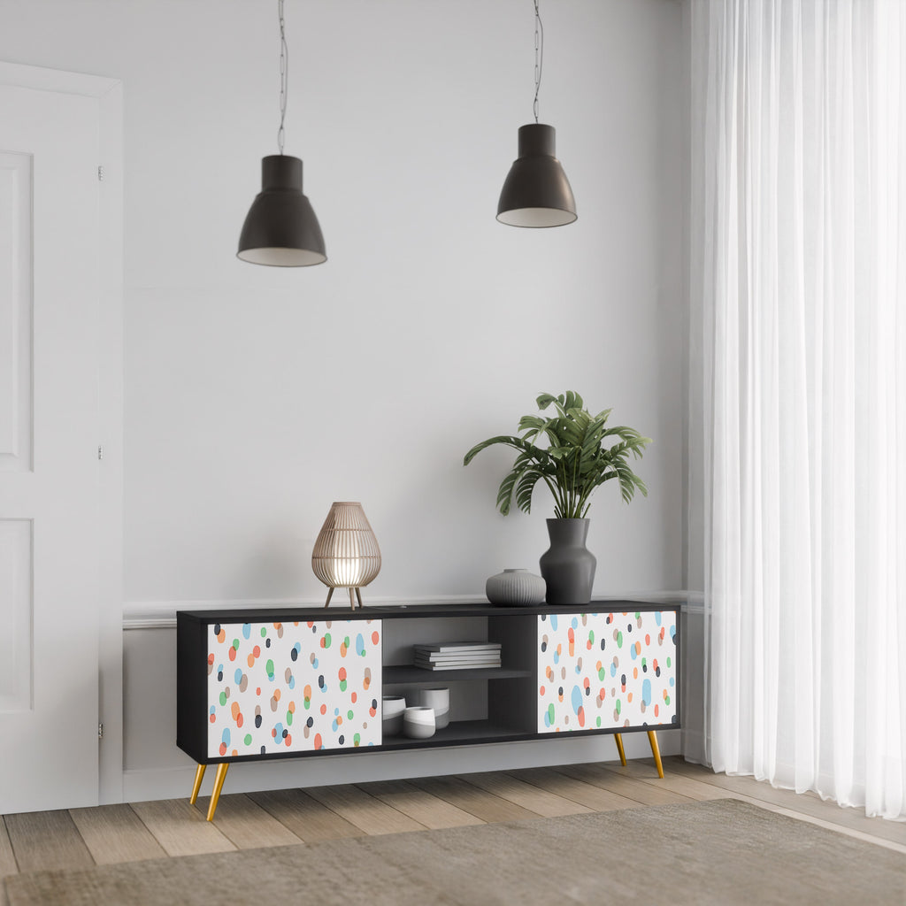 Meuble TV 2 portes ENERGETIC SPOTS finition noire