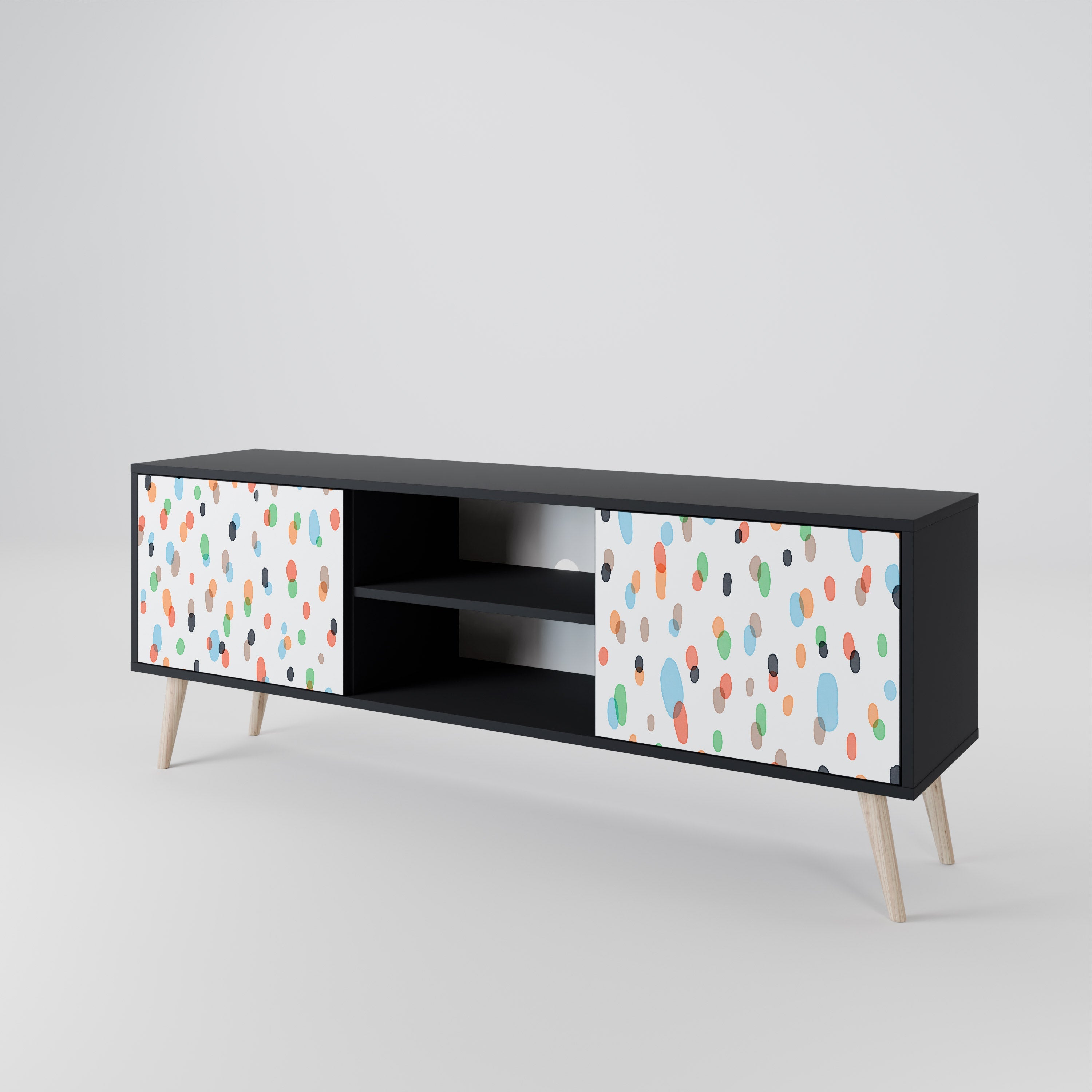 Meuble TV 2 portes ENERGETIC SPOTS finition noire