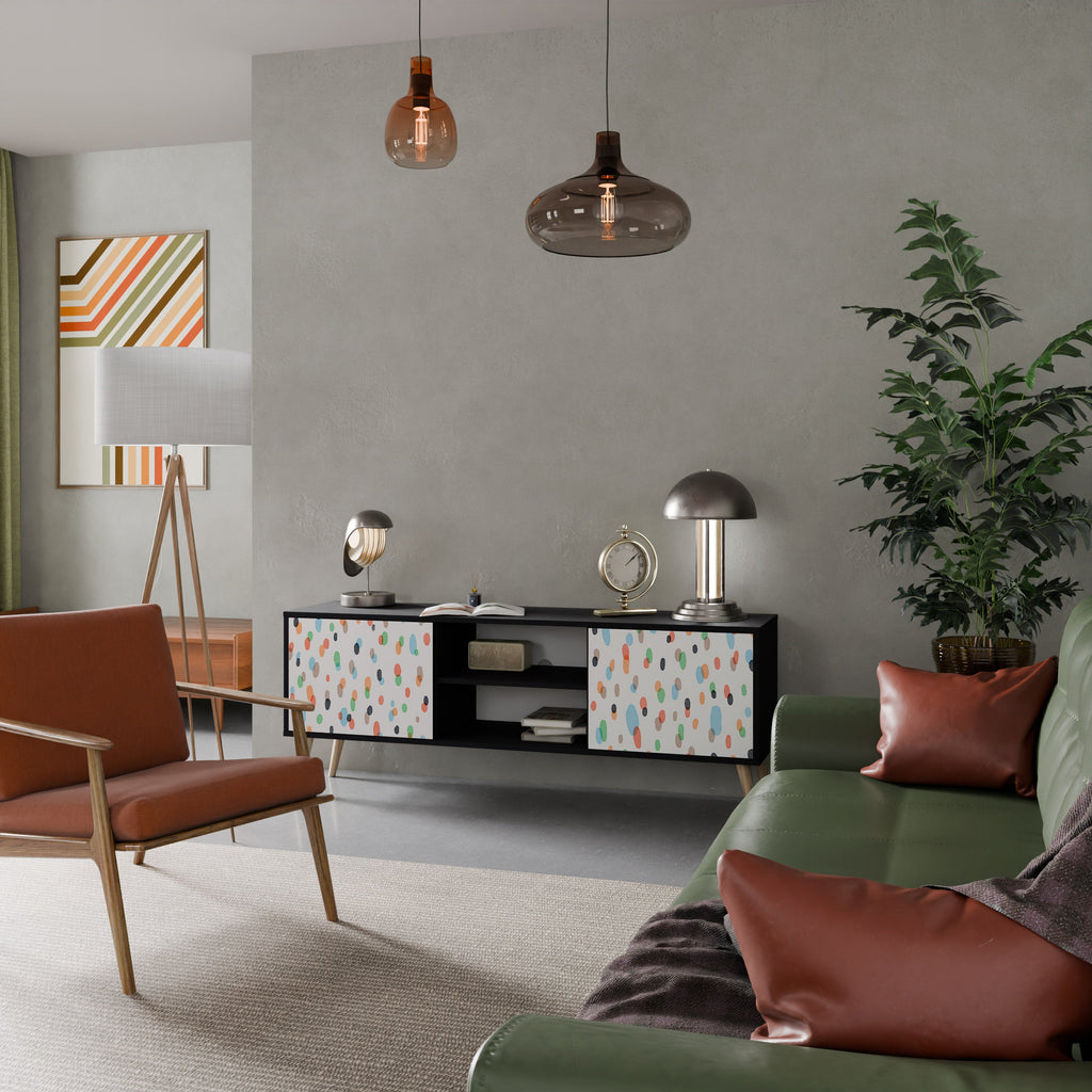 Meuble TV 2 portes ENERGETIC SPOTS finition noire