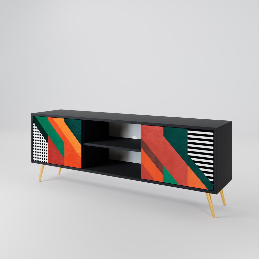 Meuble TV 2 portes MAKESHIFT ARTISTRY en finition noire