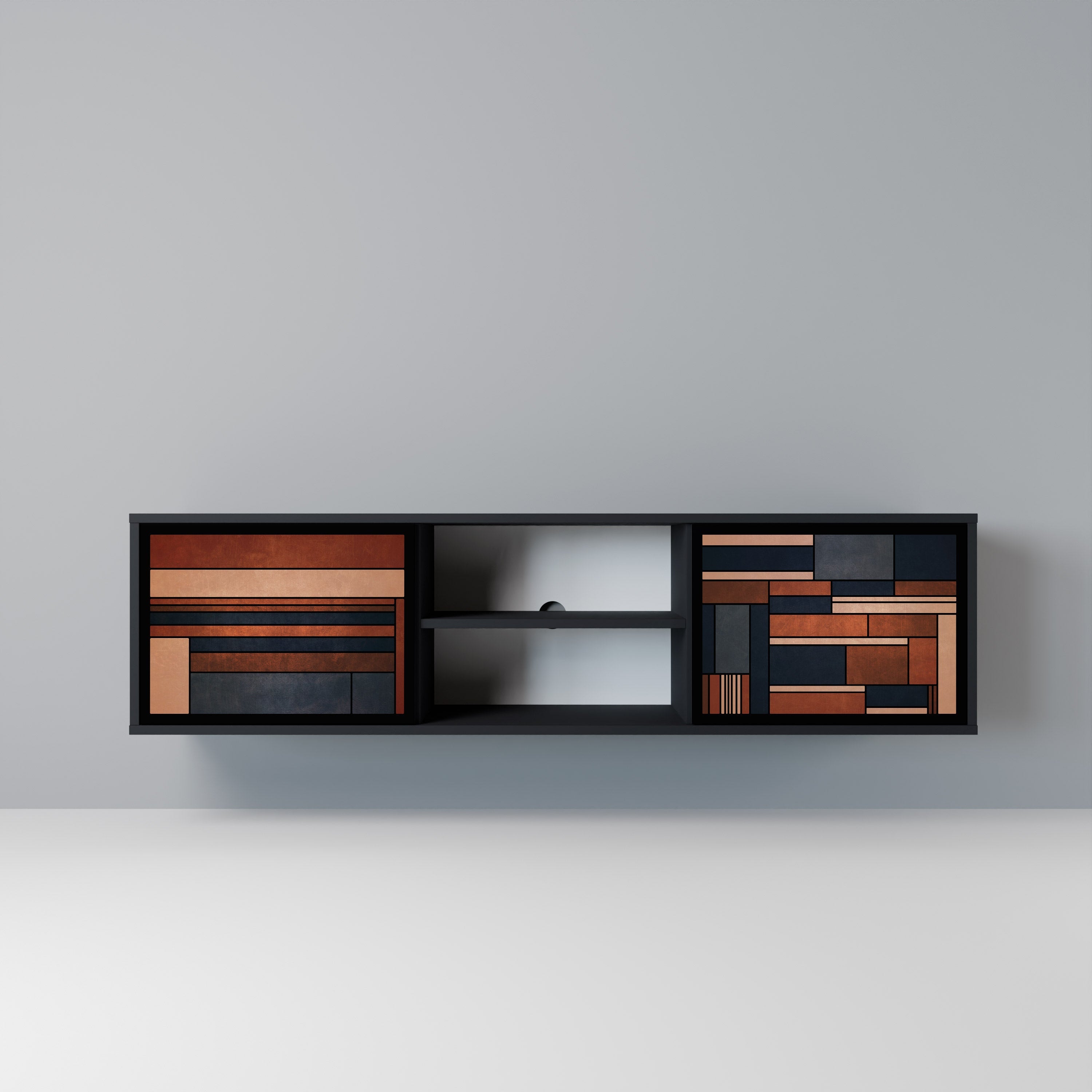 Meuble TV 2 portes INTREPID FORMATION finition noire