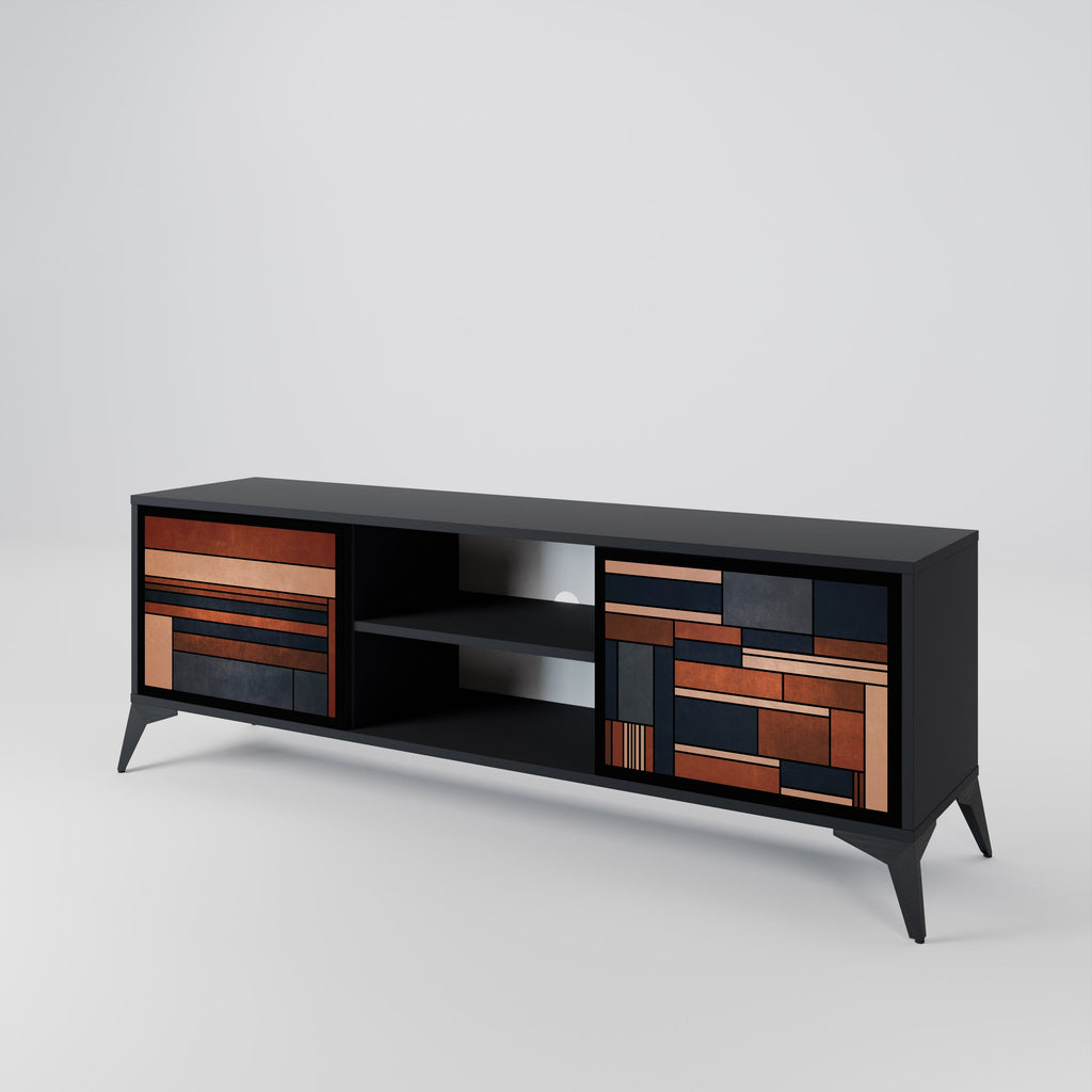 Meuble TV 2 portes INTREPID FORMATION finition noire