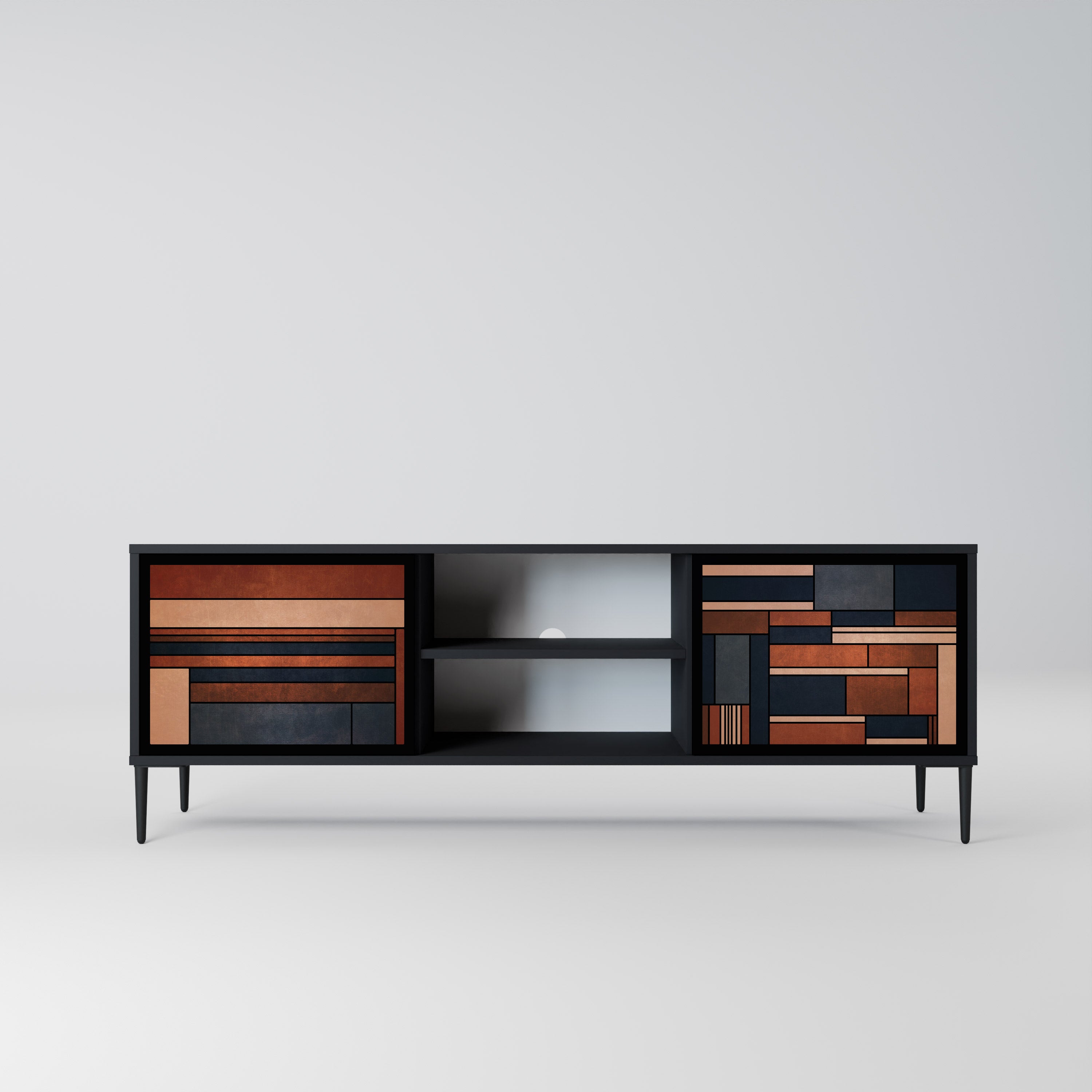 Meuble TV 2 portes INTREPID FORMATION finition noire