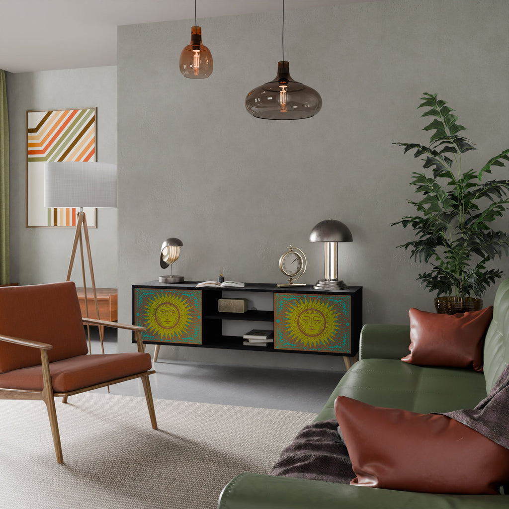 Meuble TV 2 portes SUNSHINE EULOGY finition noire