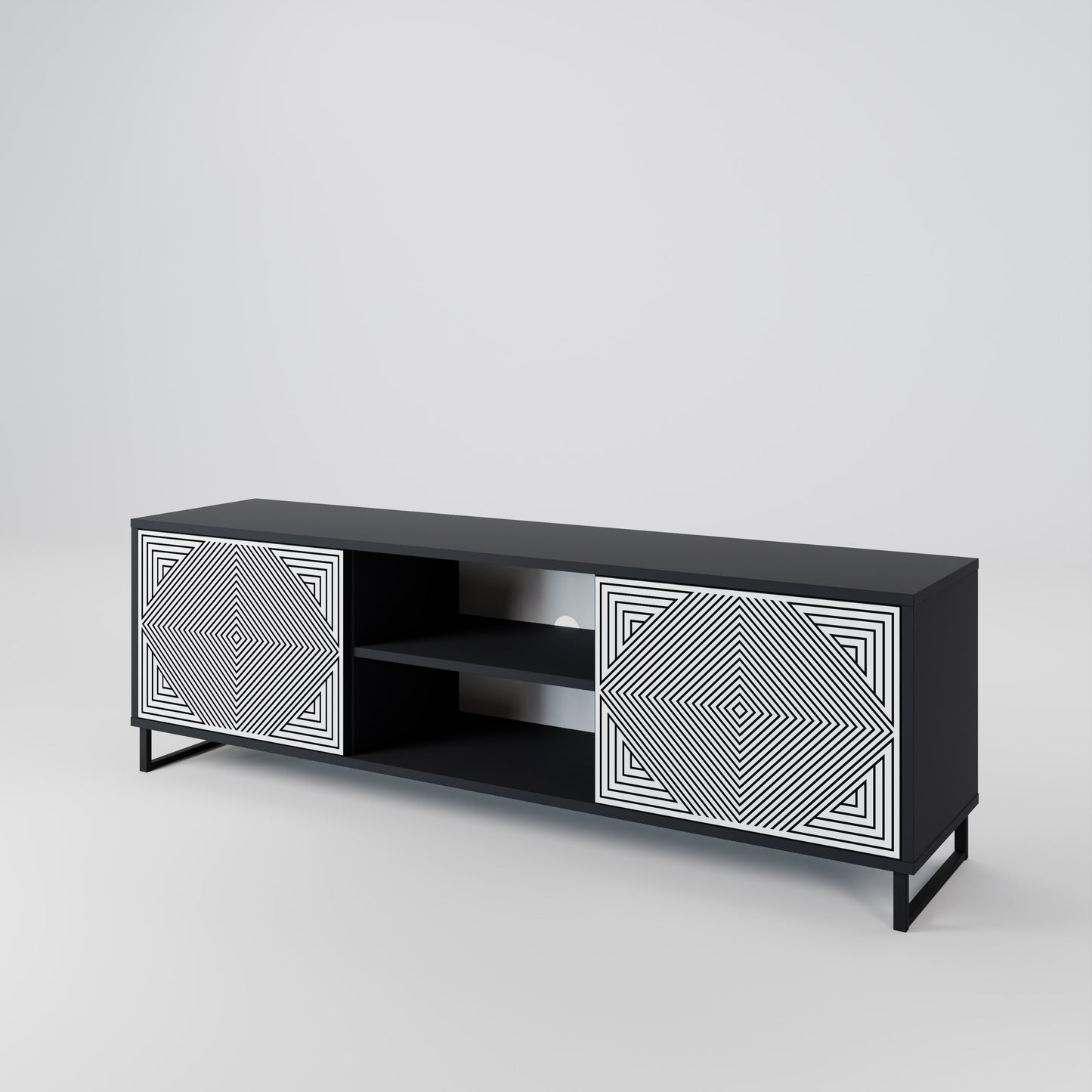 POLYGON ILLUSION 2-Door TV Cabinet