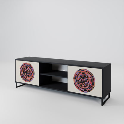 BROWN CIRCLES 2-Door TV Cabinet