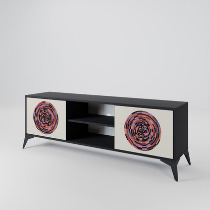 BROWN CIRCLES 2-Door TV Cabinet