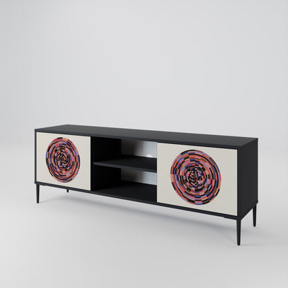 BROWN CIRCLES 2-Door TV Cabinet
