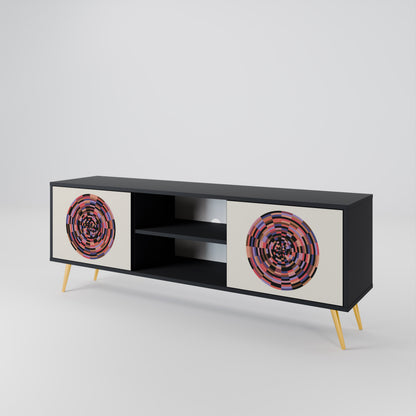 BROWN CIRCLES 2-Door TV Cabinet