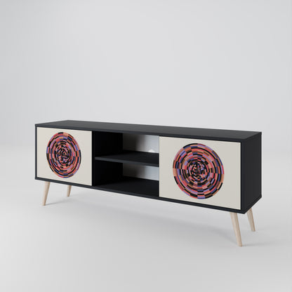 BROWN CIRCLES 2-Door TV Cabinet