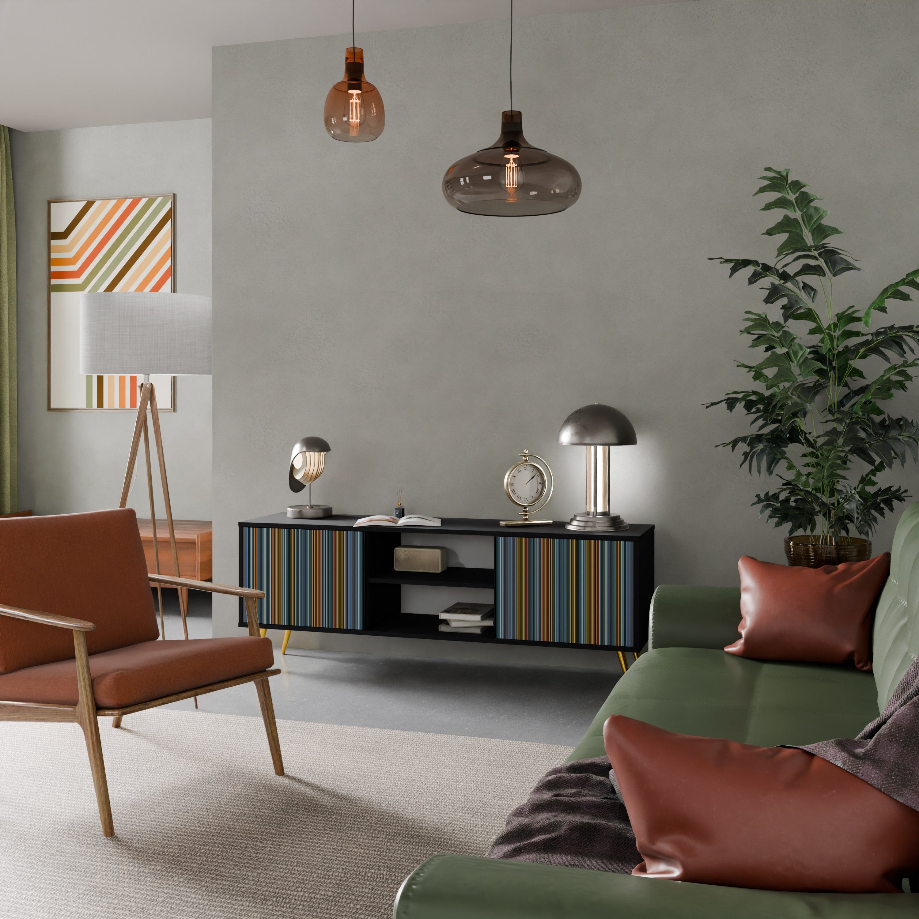 Meuble TV 2 portes LINEOUT SPECTRUM finition noire