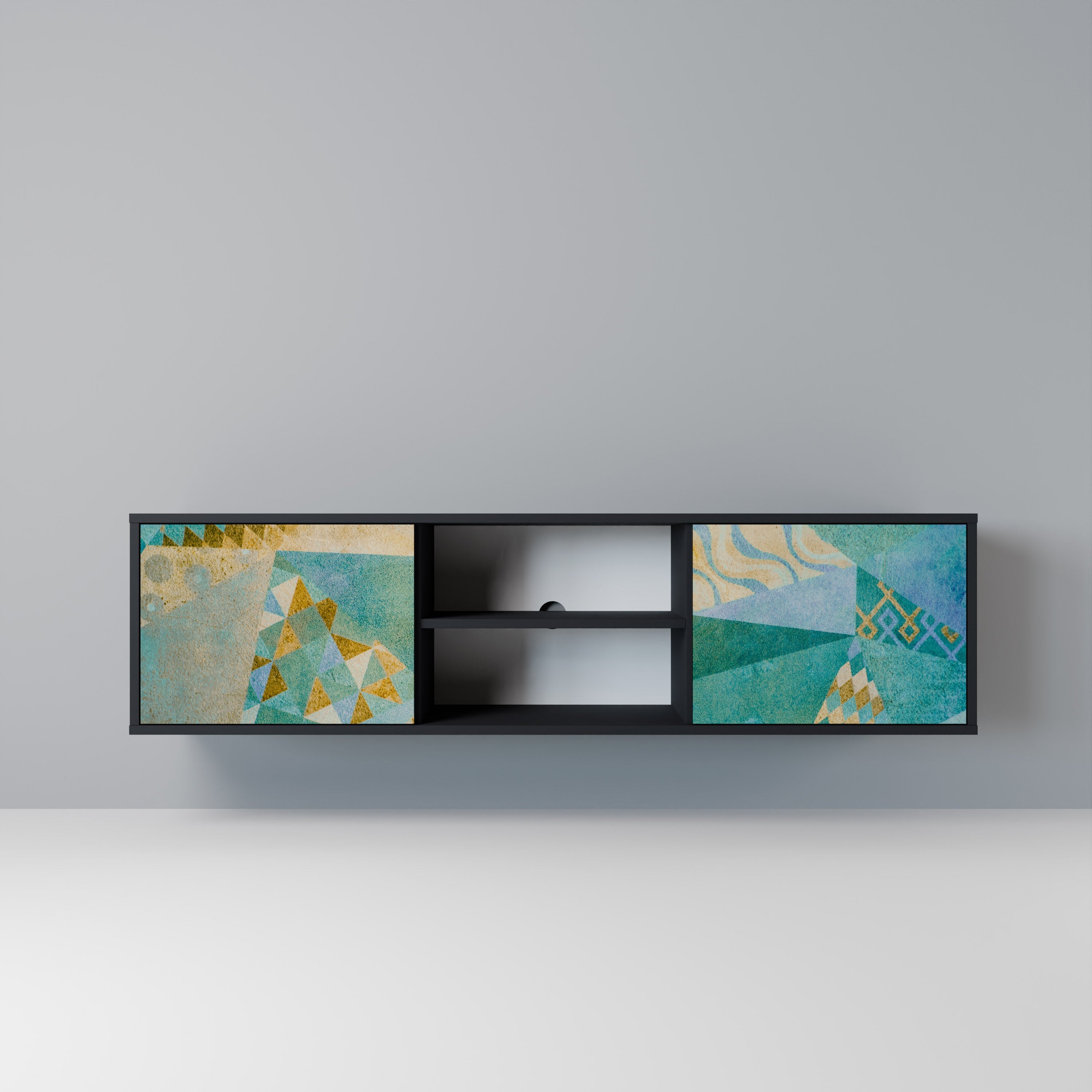 Meuble TV 2 portes SPECTRUM SPLENDOR finition noire