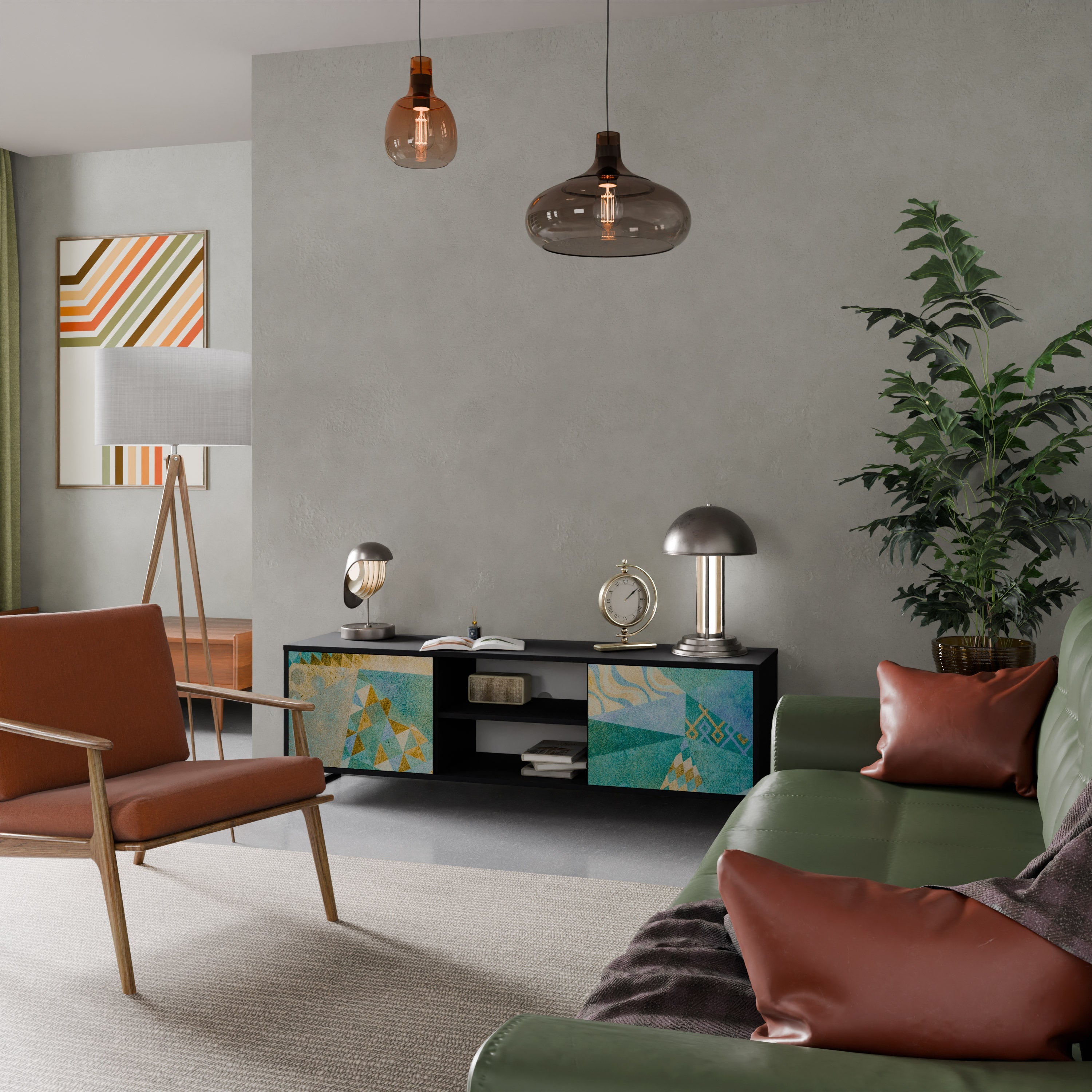 Meuble TV 2 portes SPECTRUM SPLENDOR finition noire