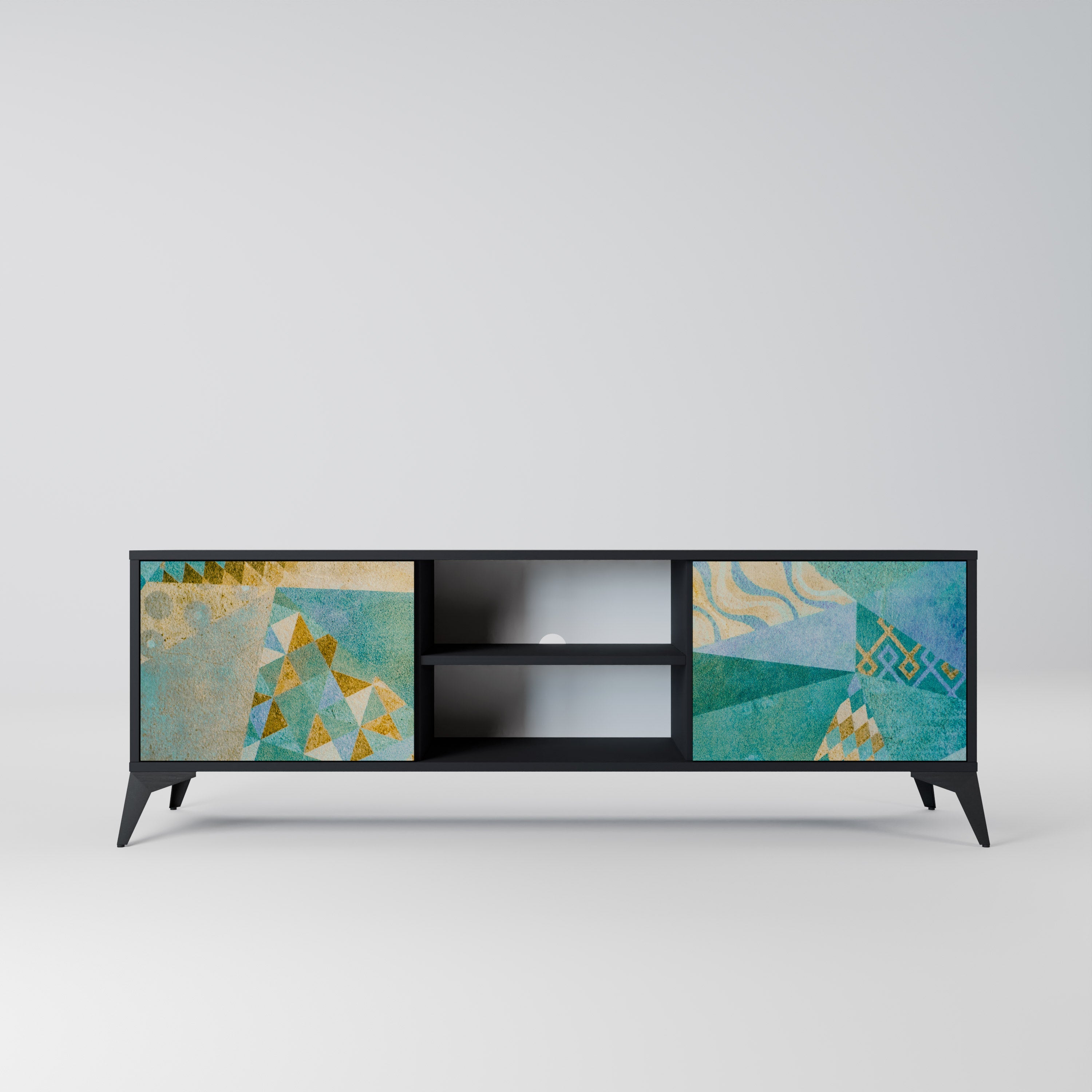 Meuble TV 2 portes SPECTRUM SPLENDOR finition noire