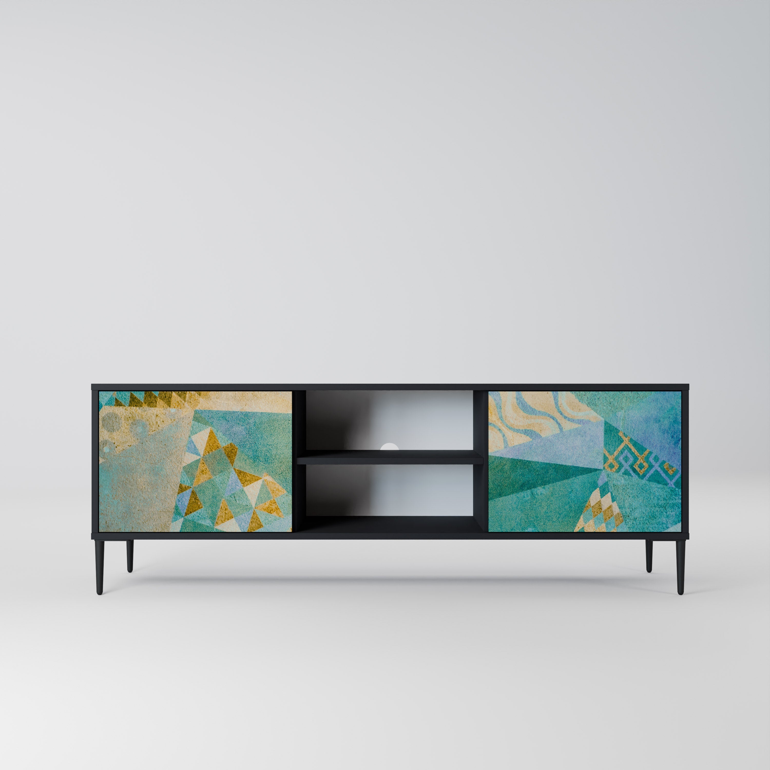 Meuble TV 2 portes SPECTRUM SPLENDOR finition noire