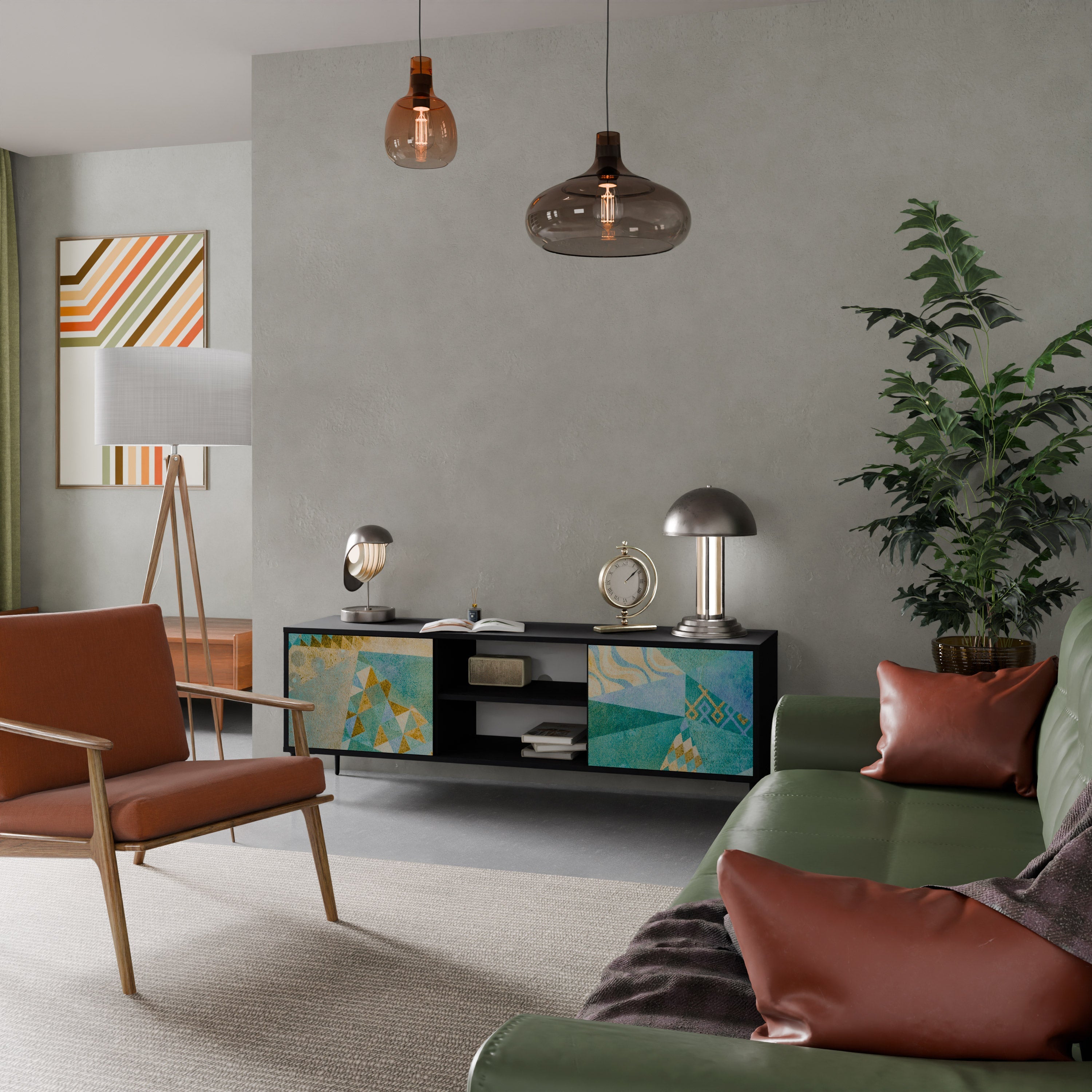 Meuble TV 2 portes SPECTRUM SPLENDOR finition noire