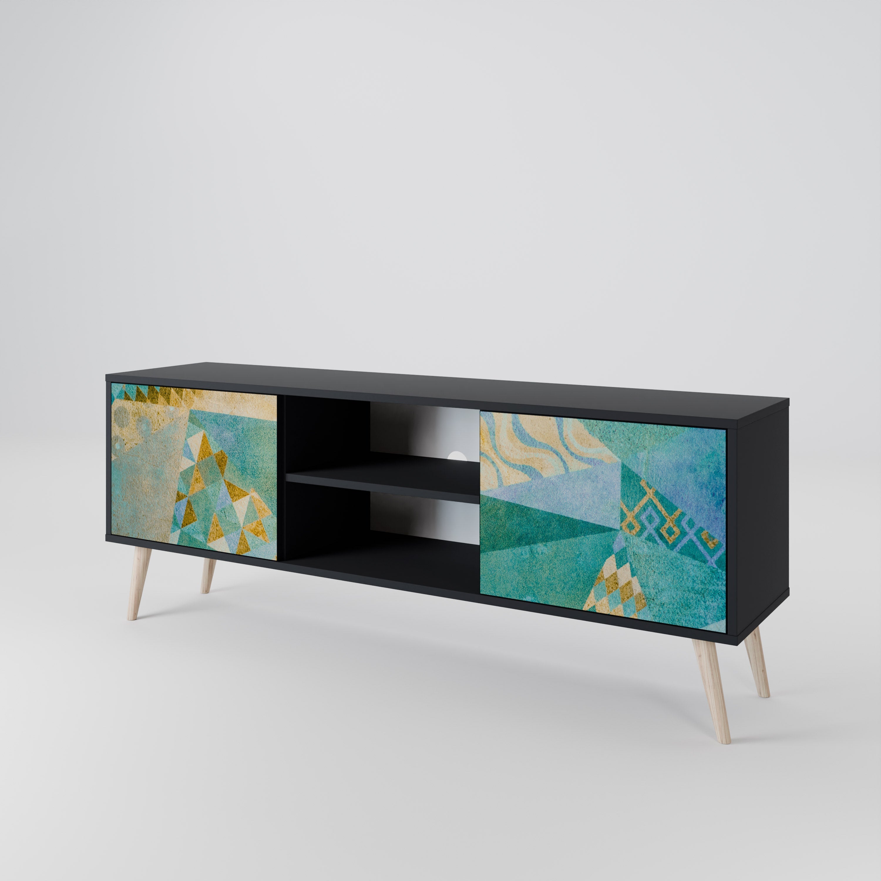 Meuble TV 2 portes SPECTRUM SPLENDOR finition noire