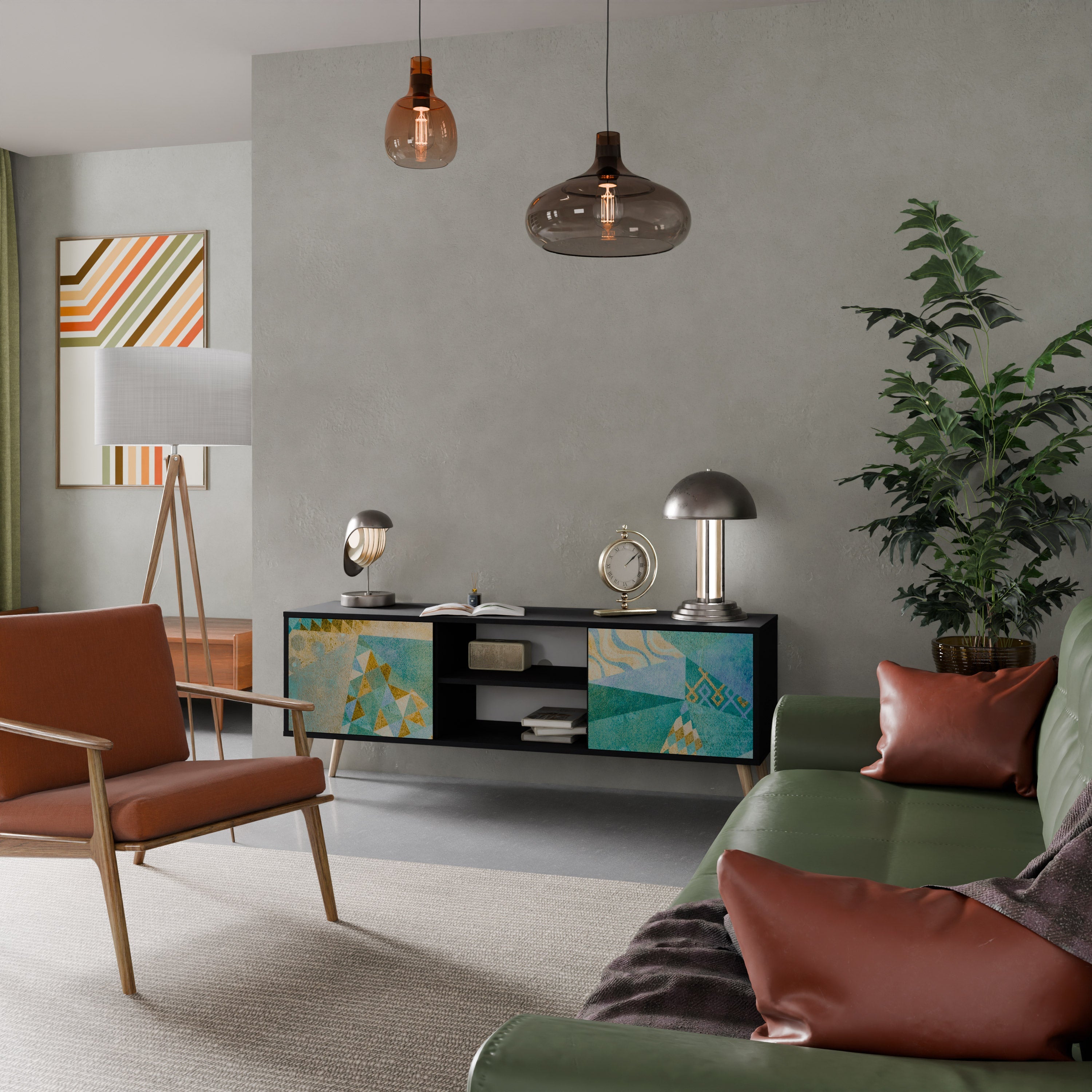 Meuble TV 2 portes SPECTRUM SPLENDOR finition noire