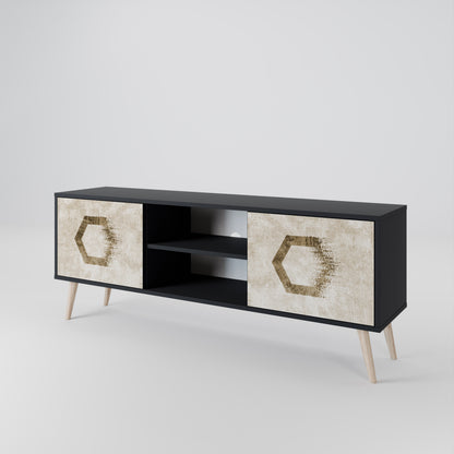 HEXAGONAL SHAPES 2-Door TV Cabinet