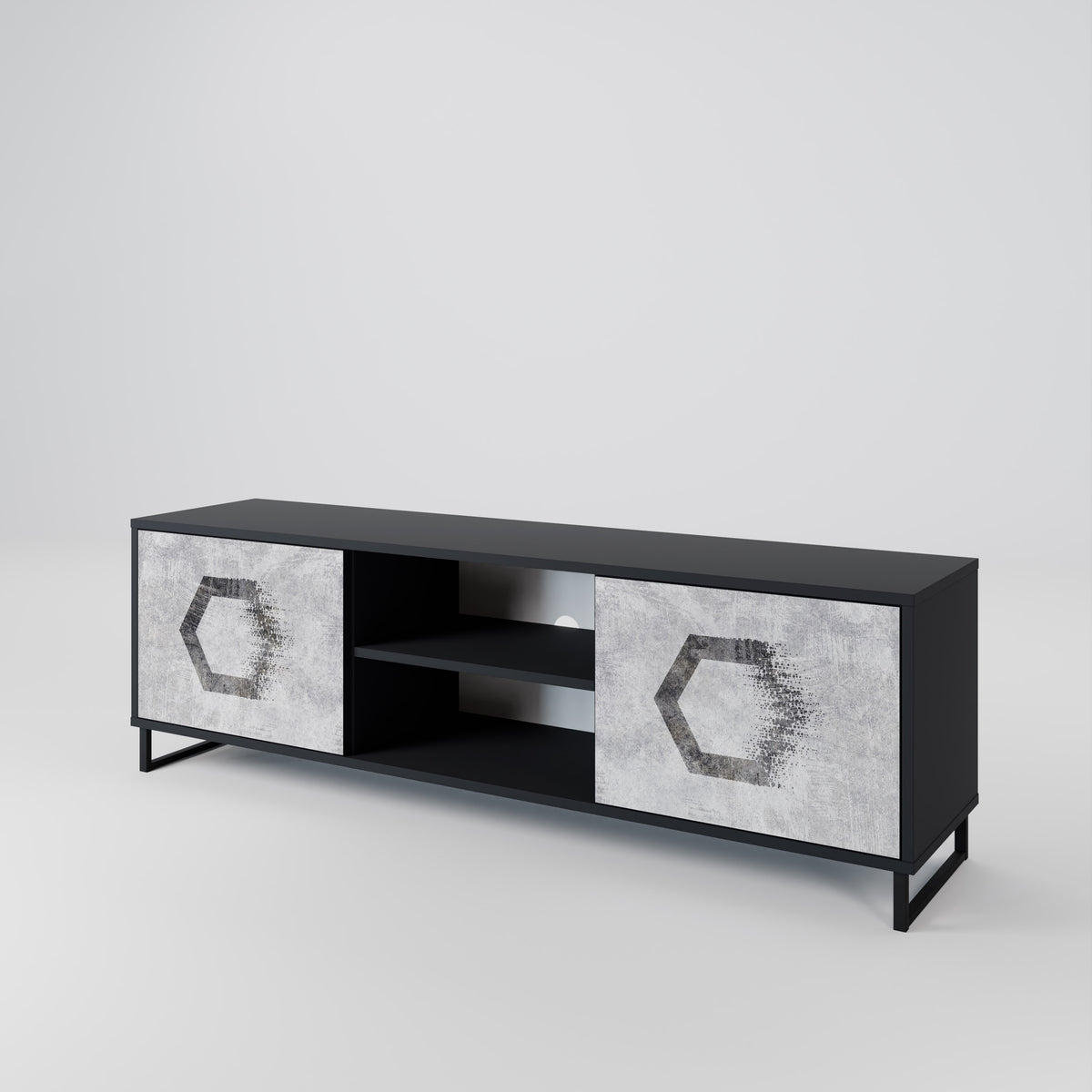 HEXAGONAL FIGURES 2-Door TV Cabinet