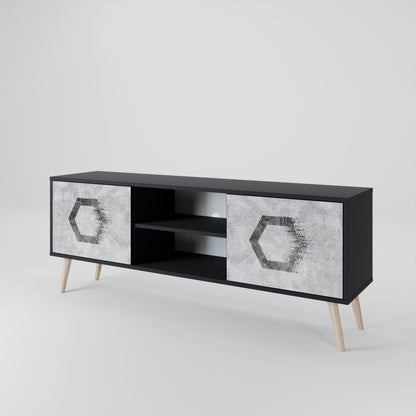 HEXAGONAL FIGURES 2-Door TV Cabinet
