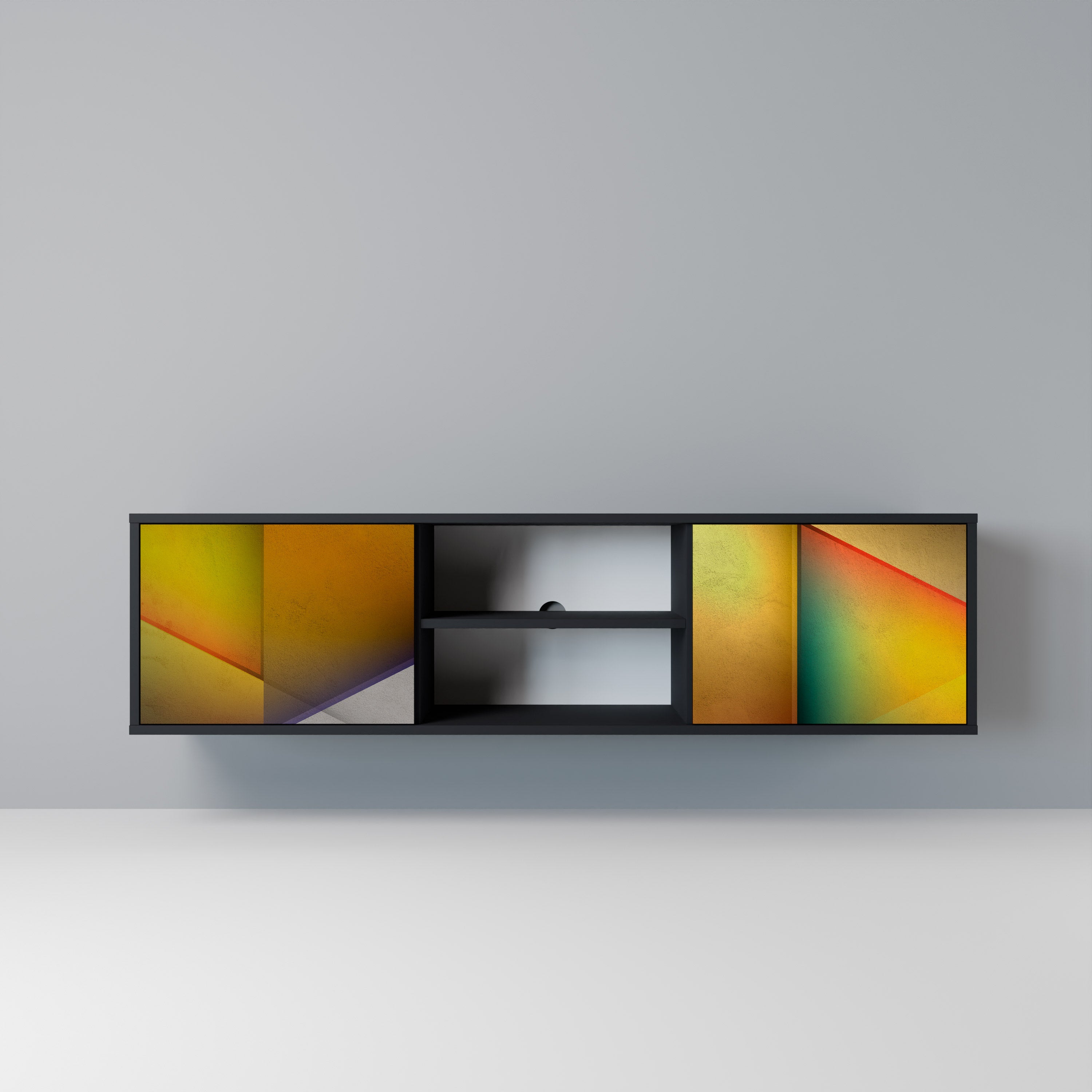 Meuble TV 2 portes PIERCING SHARPNESS finition noire