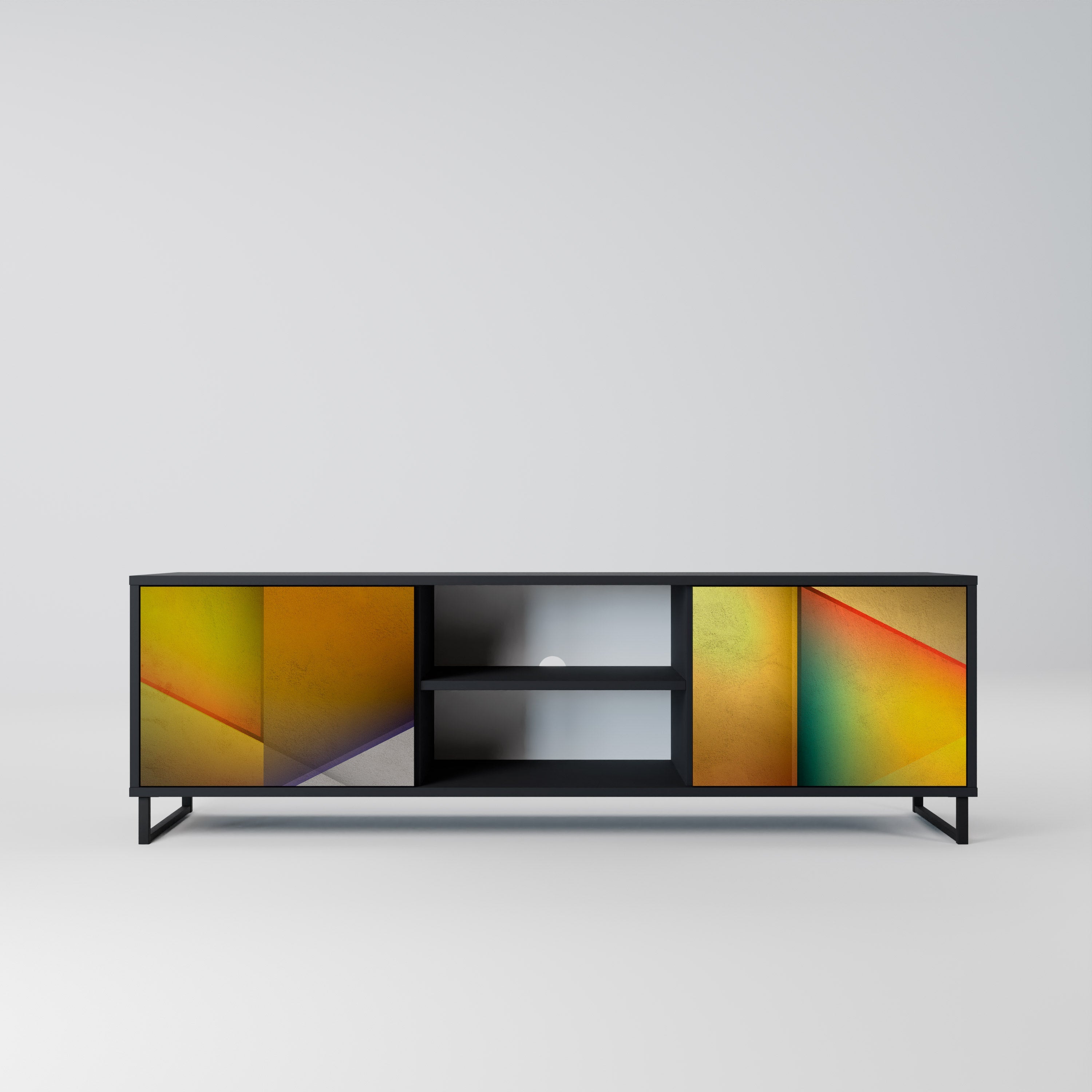 Meuble TV 2 portes PIERCING SHARPNESS finition noire