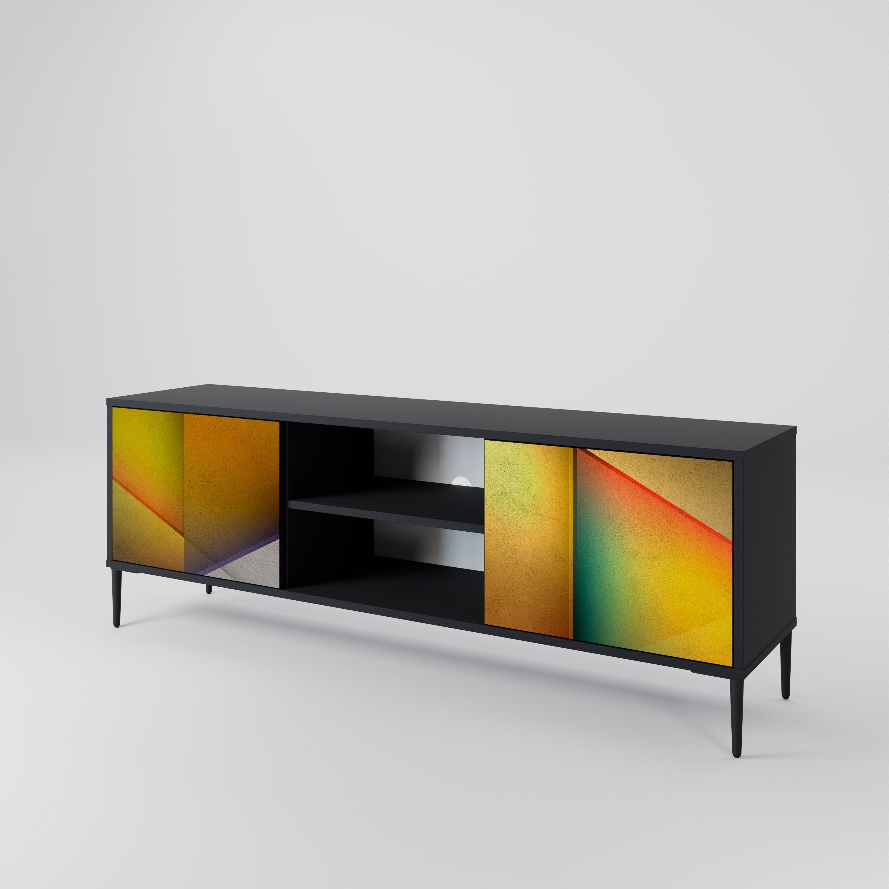 Meuble TV 2 portes PIERCING SHARPNESS finition noire