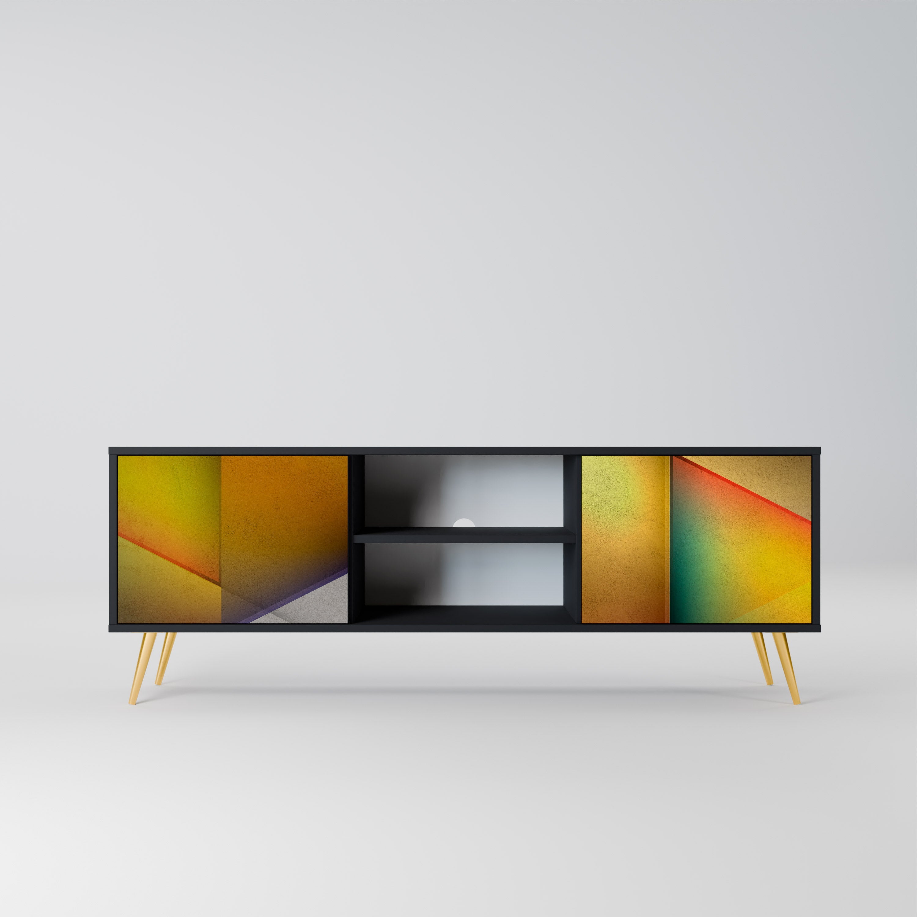 Meuble TV 2 portes PIERCING SHARPNESS finition noire