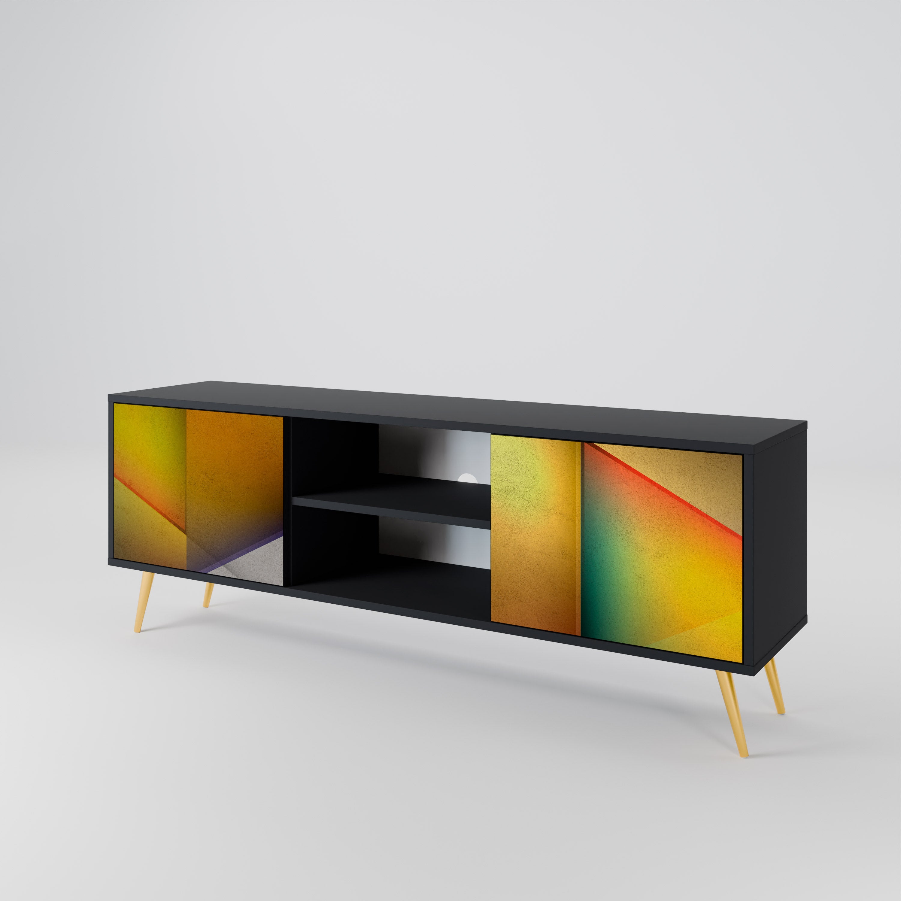 Meuble TV 2 portes PIERCING SHARPNESS finition noire