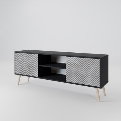 CONCRETE ZIG ZAG 2-Door TV Cabinet