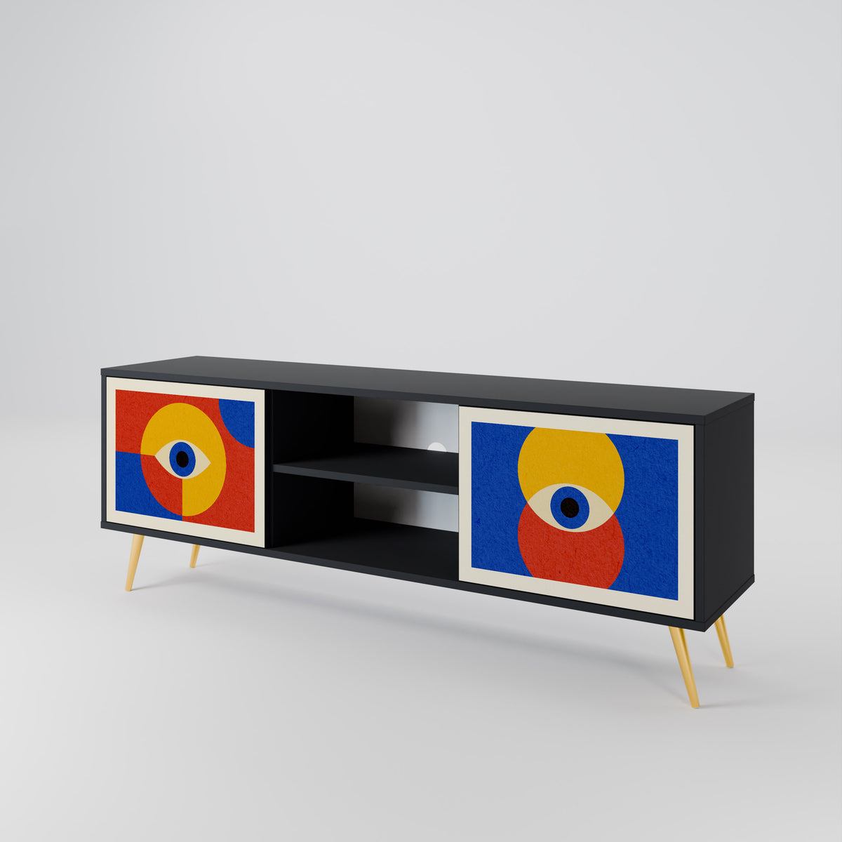 GEOMETRIC EYES 2-Door TV Cabinet