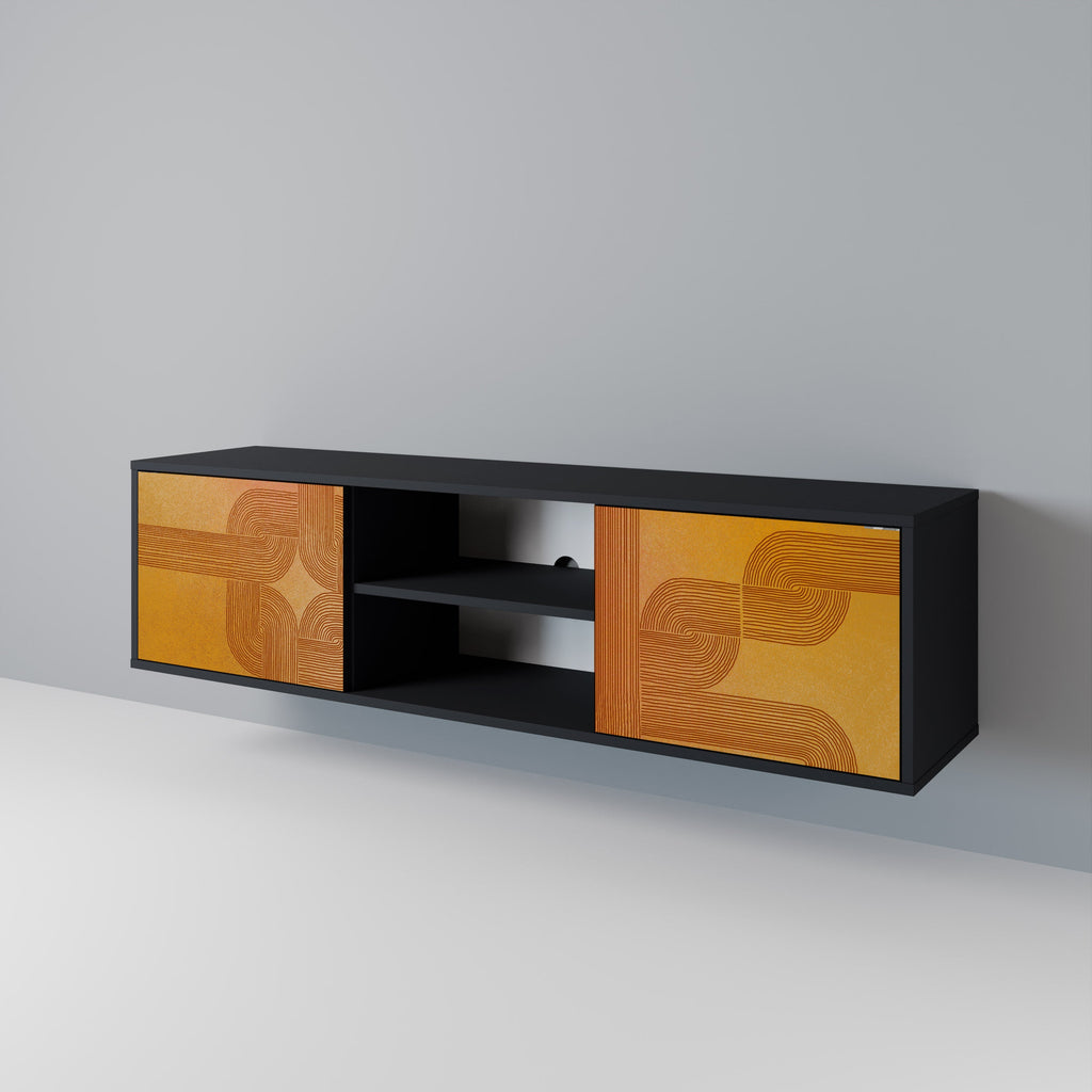 STRENGTHENING RELATION 2-Door TV Stand in Black Finish