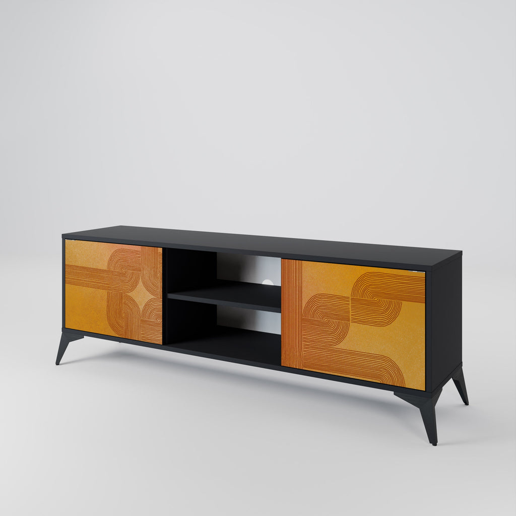 STRENGTHENING RELATION 2-Door TV Stand in Black Finish