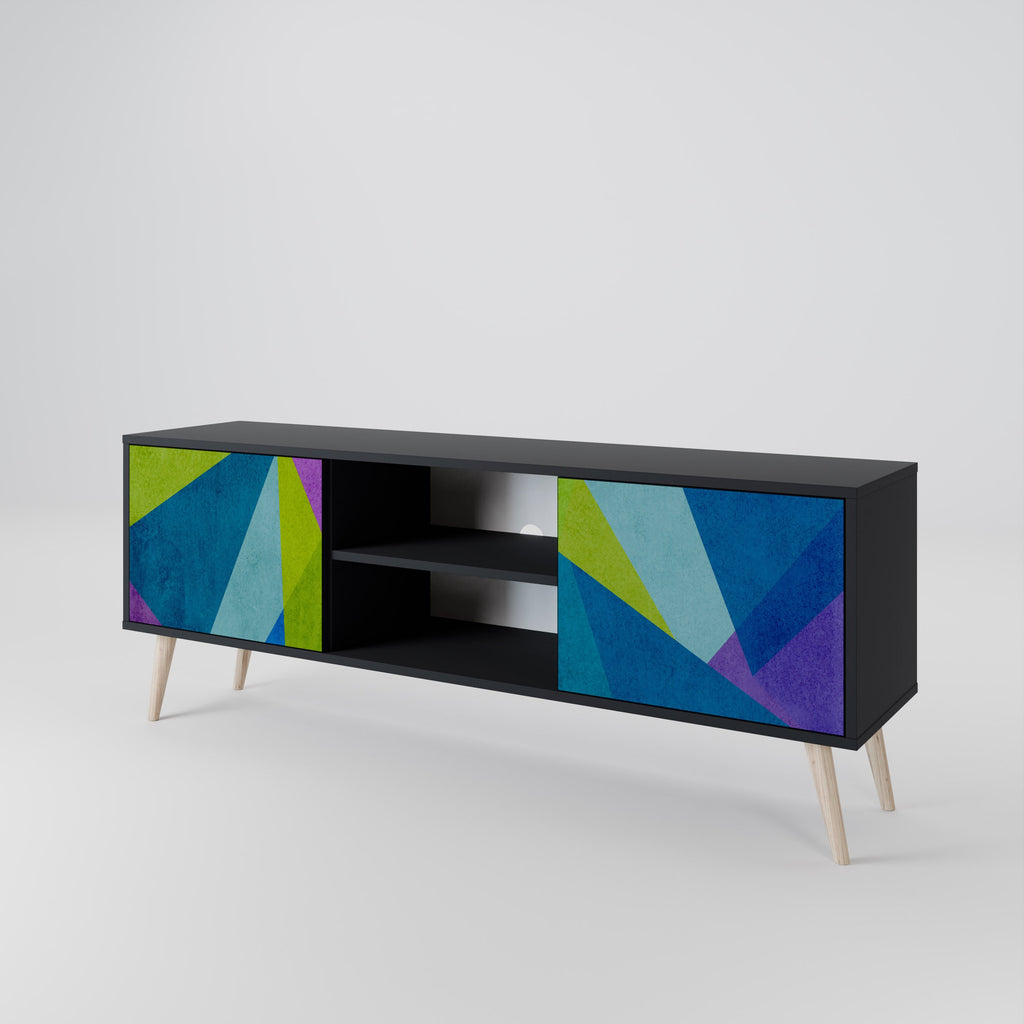 COLD SHOWCASE 2-Door TV Stand in Black Finish