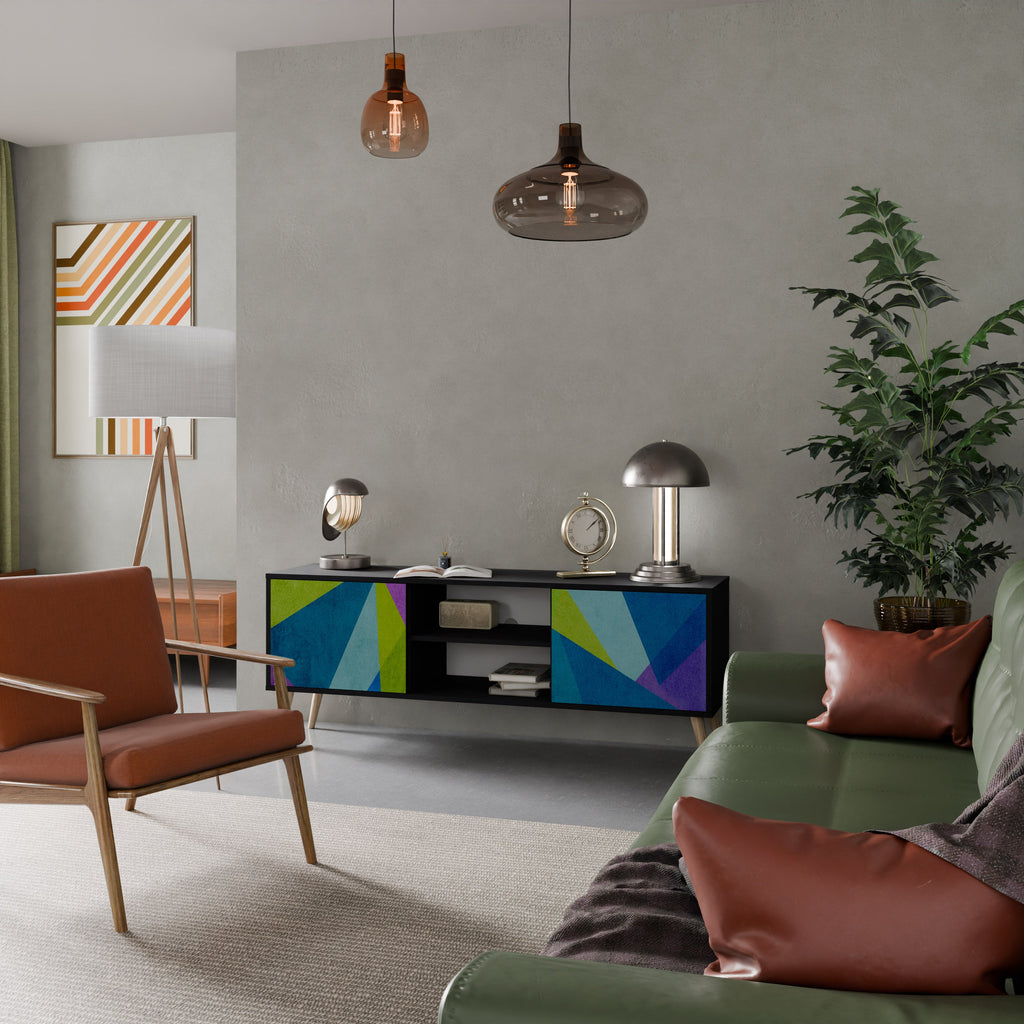 COLD SHOWCASE 2-Door TV Stand in Black Finish