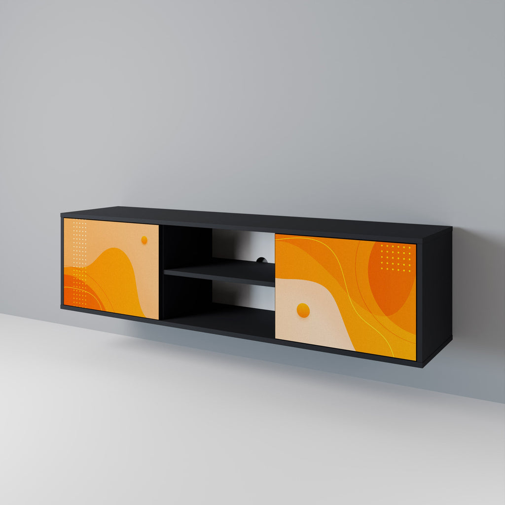ORANGE ARRANGEMENT 2-Door TV Stand in Black Finish