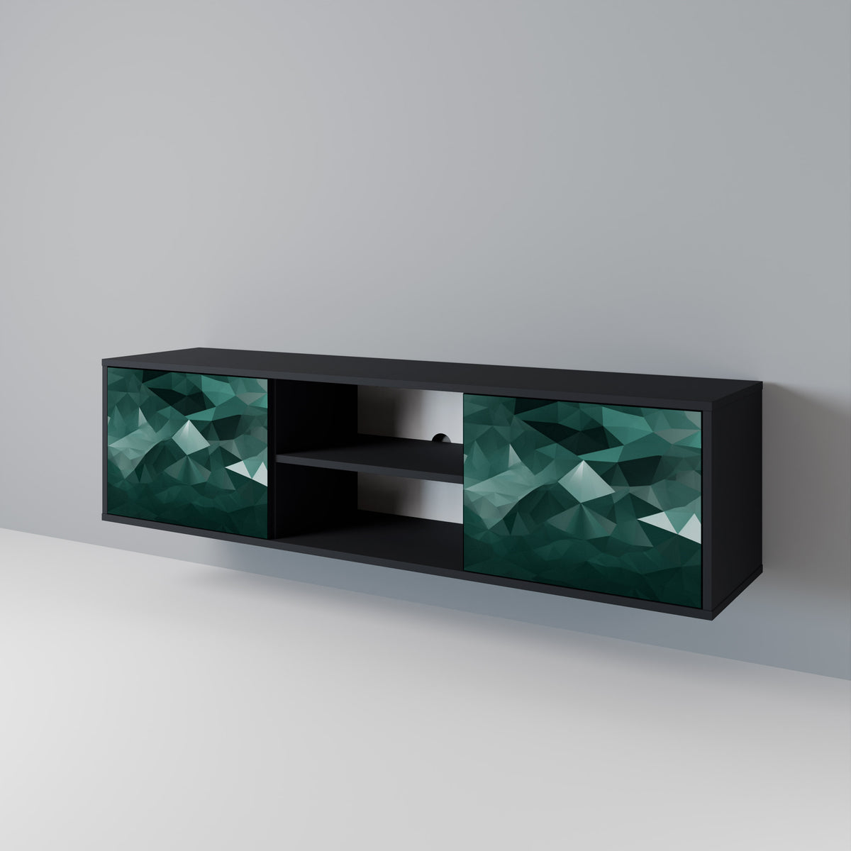 POLYGONAL FLOATING 2-Door TV Cabinet