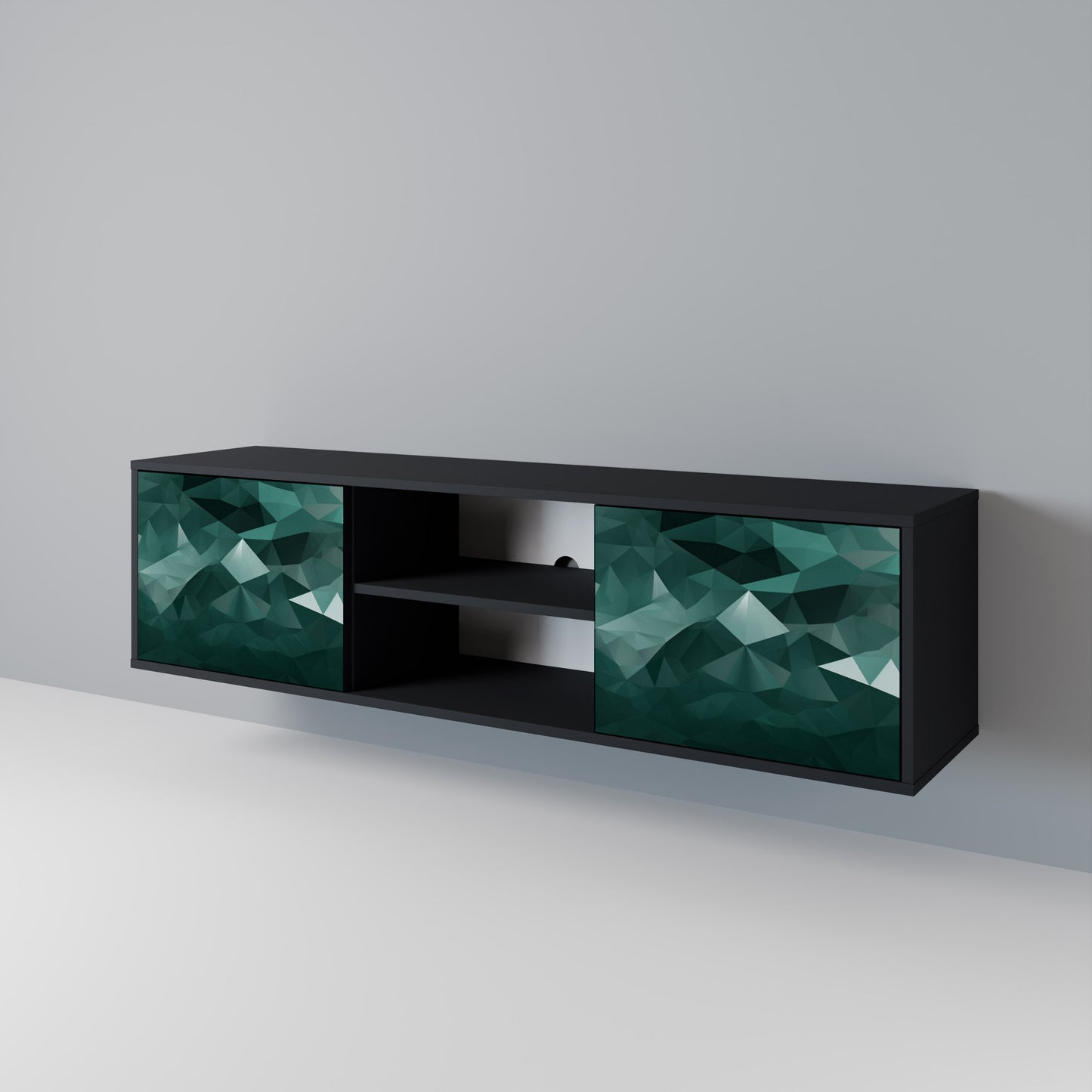 POLYGONAL FLOATING 2-Door TV Cabinet