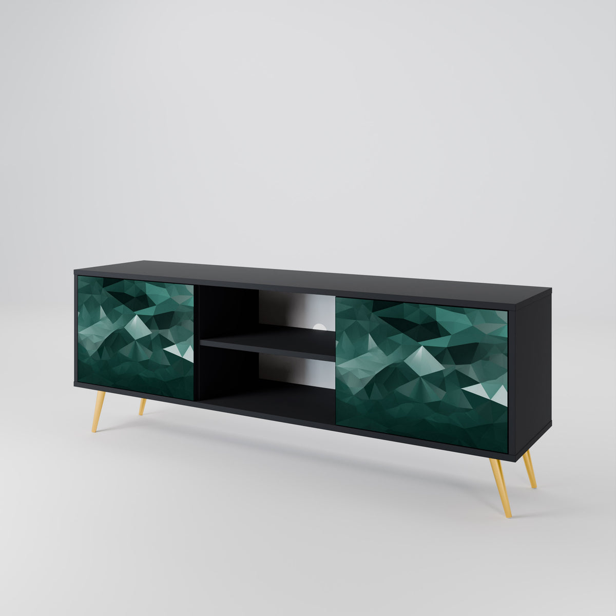 POLYGONAL FLOATING 2-Door TV Cabinet