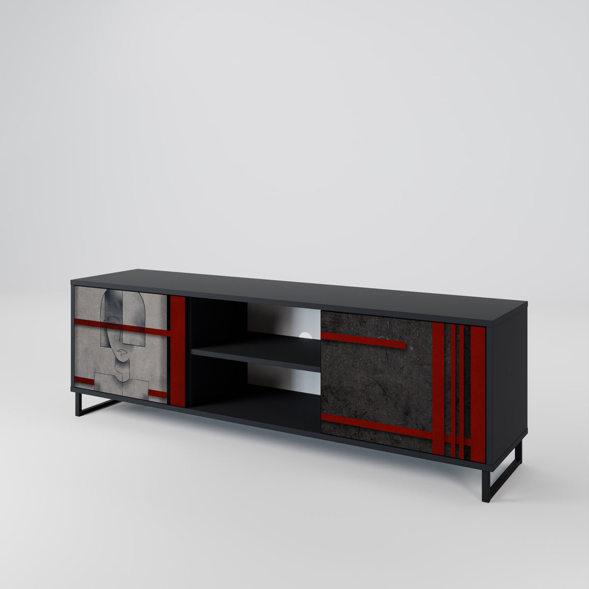 GRAY FIGURES 2-Door TV Cabinet