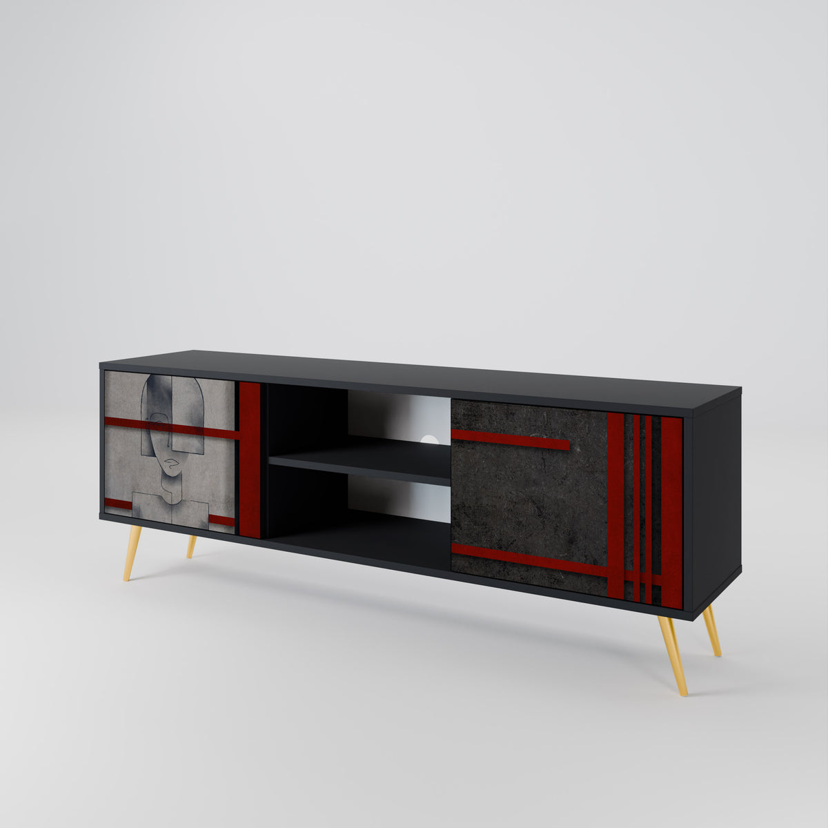 GRAY FIGURES 2-Door TV Cabinet