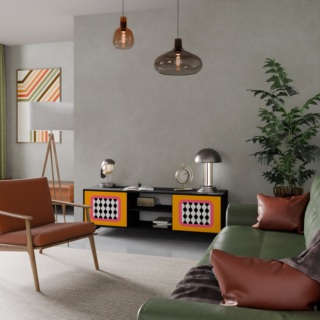 TEARS IN HEAVEN 2-Door TV Stand in Black Finish