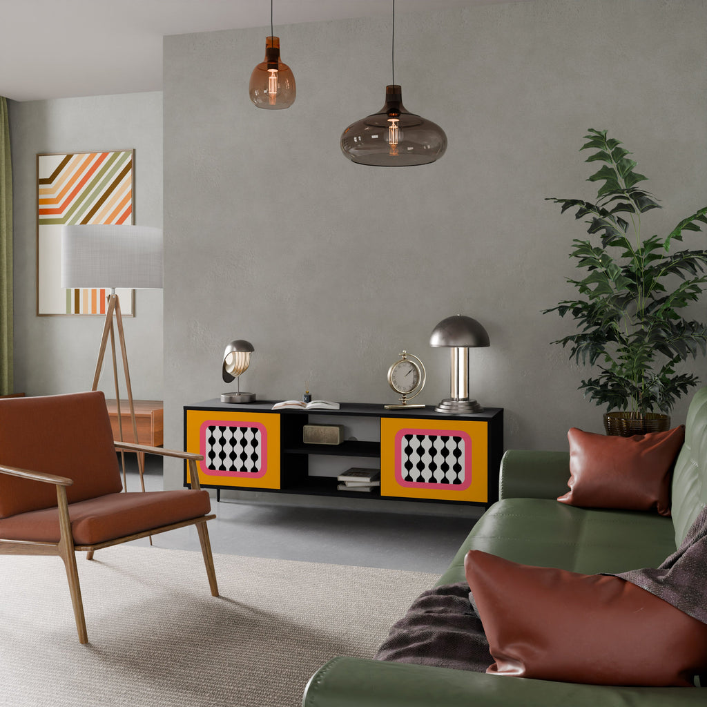 TEARS IN HEAVEN 2-Door TV Stand in Black Finish